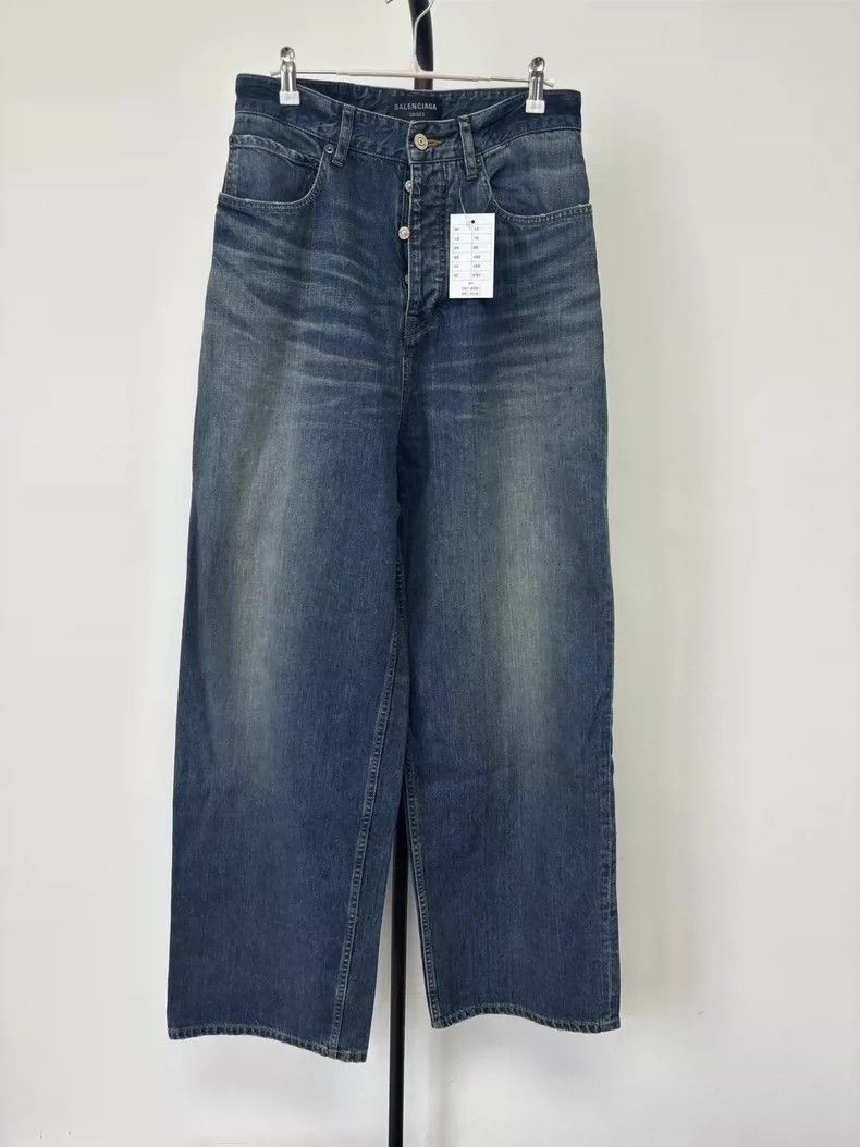 Balenciaga size XXS Indigo Baggy Button Loose Jeans