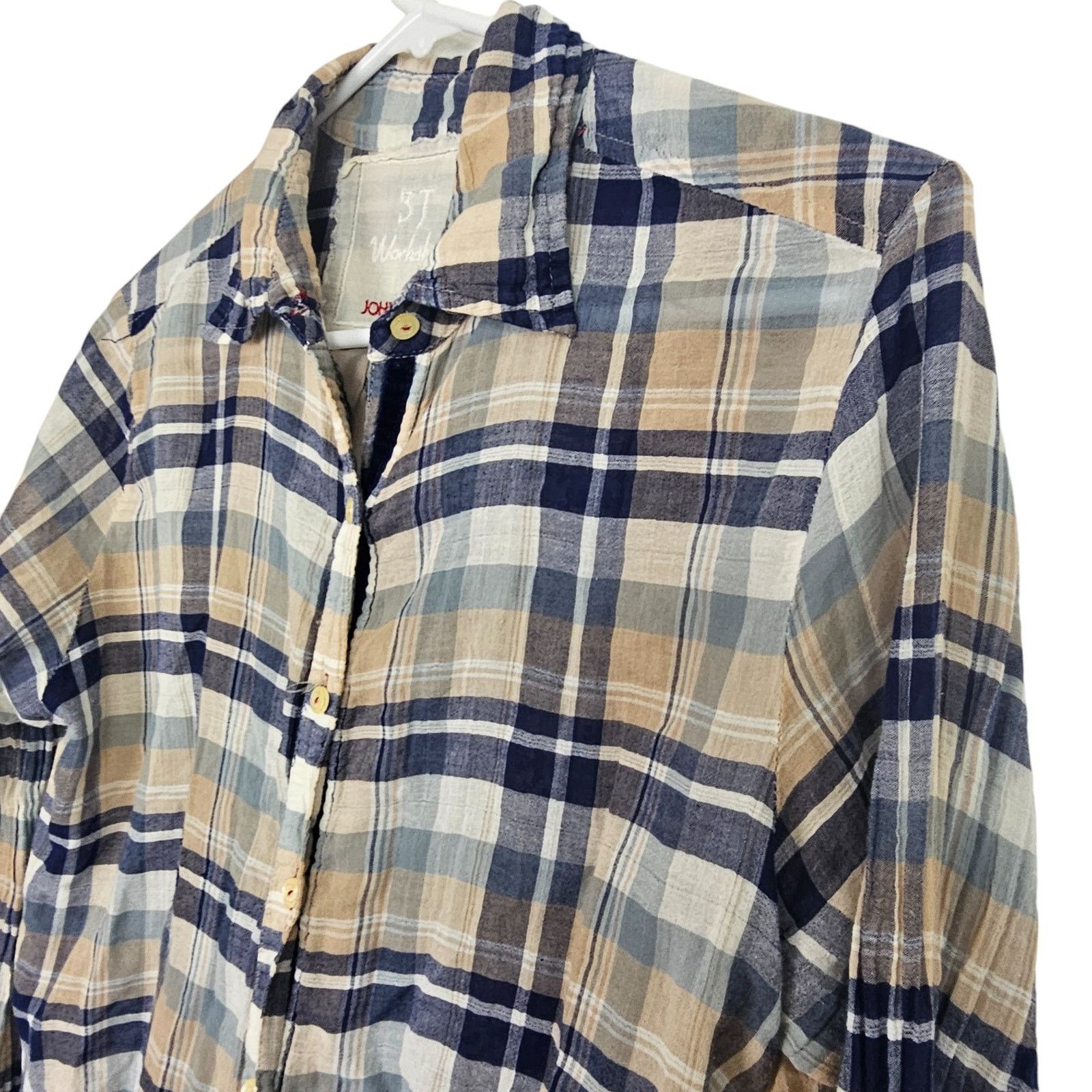 Johnny Was Johnny Was 3J Workshop Embroidered Mixed Media Boho Shirt Size XS / US 0-2 / IT 36-38 - 6 Thumbnail