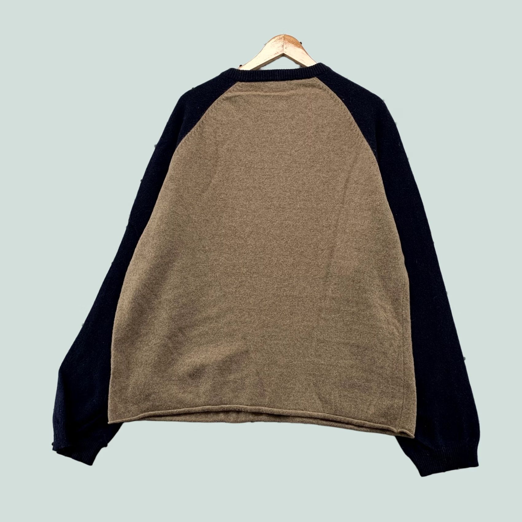 J.Crew VINTAGE J.CREW WOOL SWEATER Mens XL Blue Tan 100% Lambswool Preppy Pullover Crew Neck Long Sleeve Striped? No, Pattern: Solid Size US XL / EU 56 / 4 - 1 Thumbnail