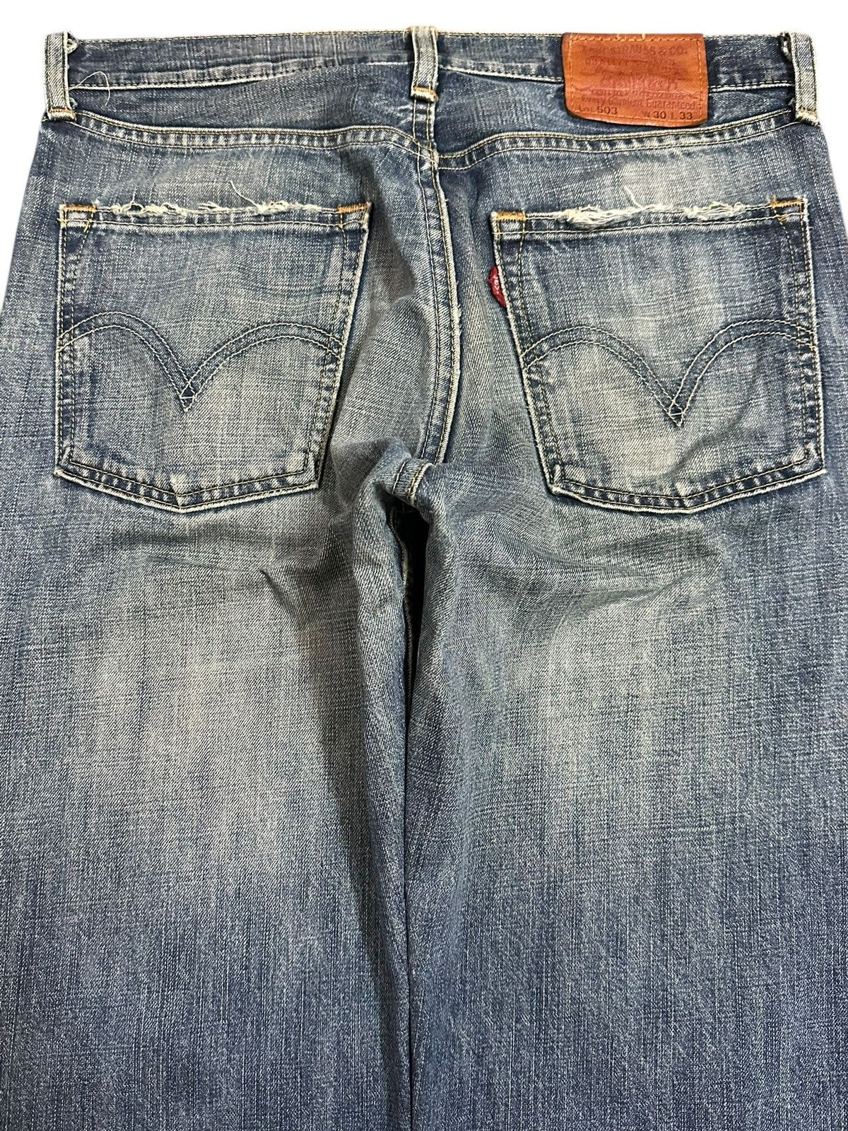 Levi's Vintage 90s Levis 503 Blue Mud Wash Style Distressed Jeans Size US 32 / EU 48 - 5 Thumbnail