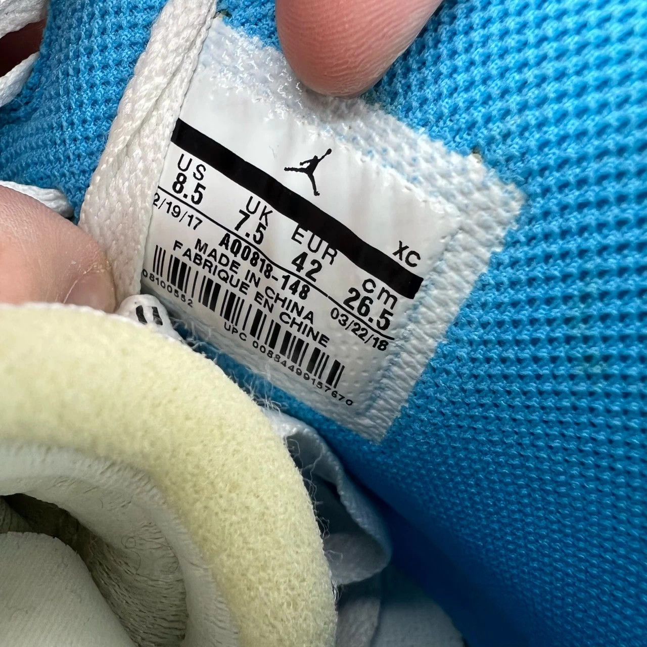 Off-White Off-White x Air Jordan 1 University Blue Size 42 Worn 2x Size US 9 / EU 42 - 8 Thumbnail