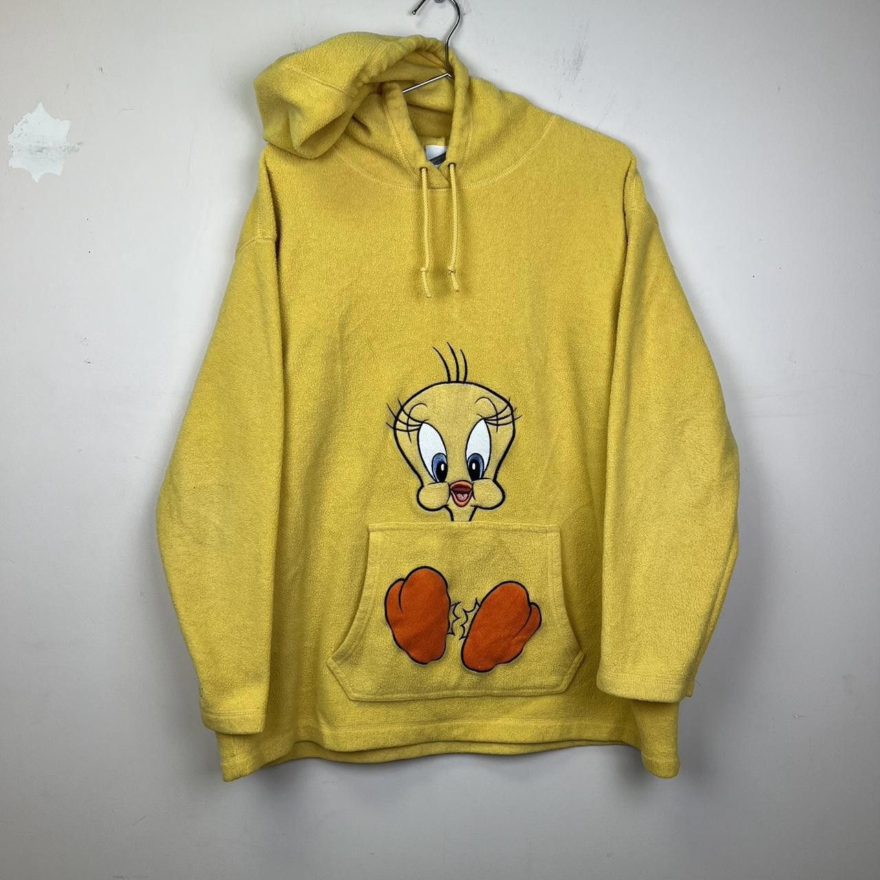 Designer Warner Bros Tweety Bird Yellow Hoodie 90s vintage Size XL / US 12-14 / IT 48-50 - 1 Thumbnail