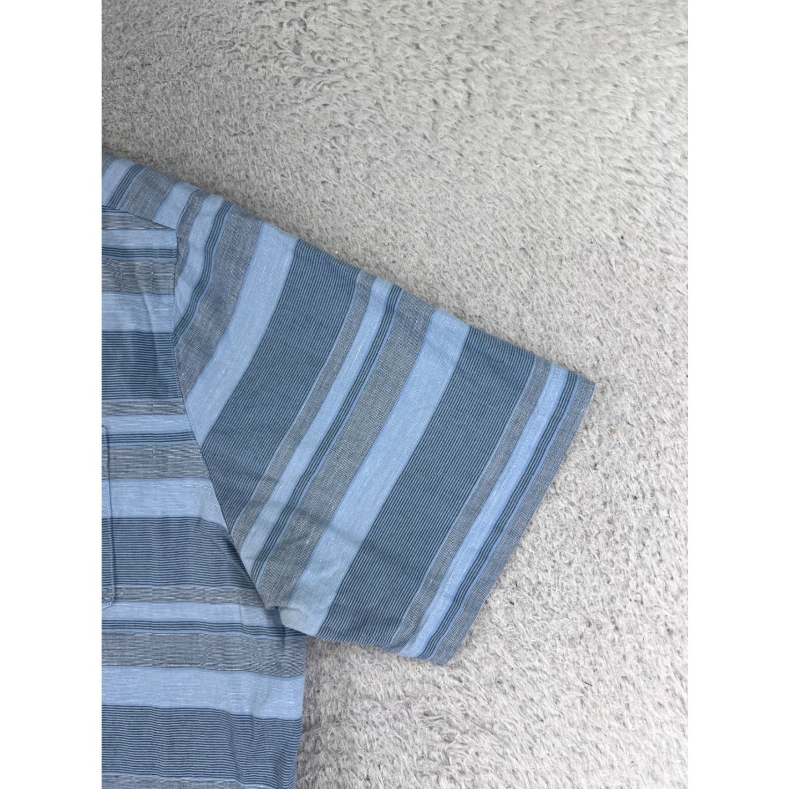 TravisMathew Travis Mathew Shirt Adult Large Blue Stripe Button Up Pocket Golf Outdoorsmen Size US L / EU 52-54 / 3 - 2 Thumbnail