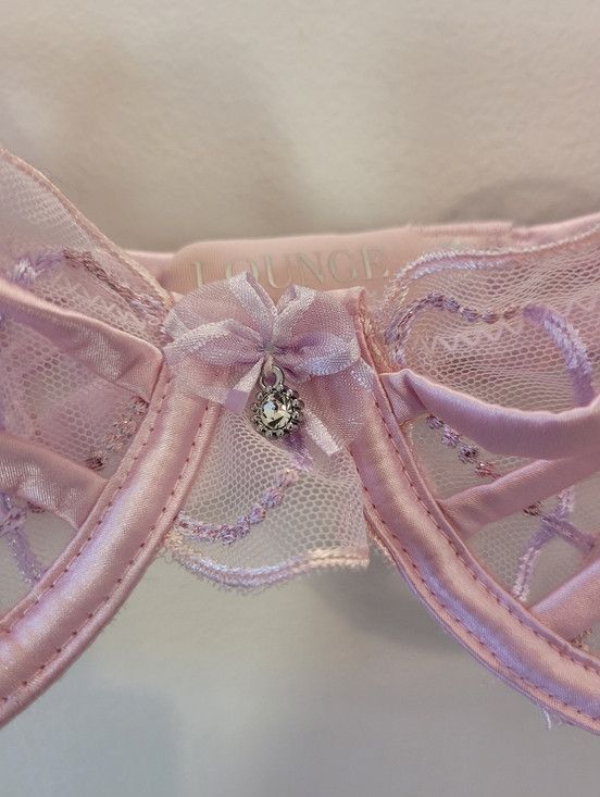 Other Lounge Lingerie Sheer Underwired Pink Embellished Bra - 32b Size ONE SIZE - 4 Thumbnail