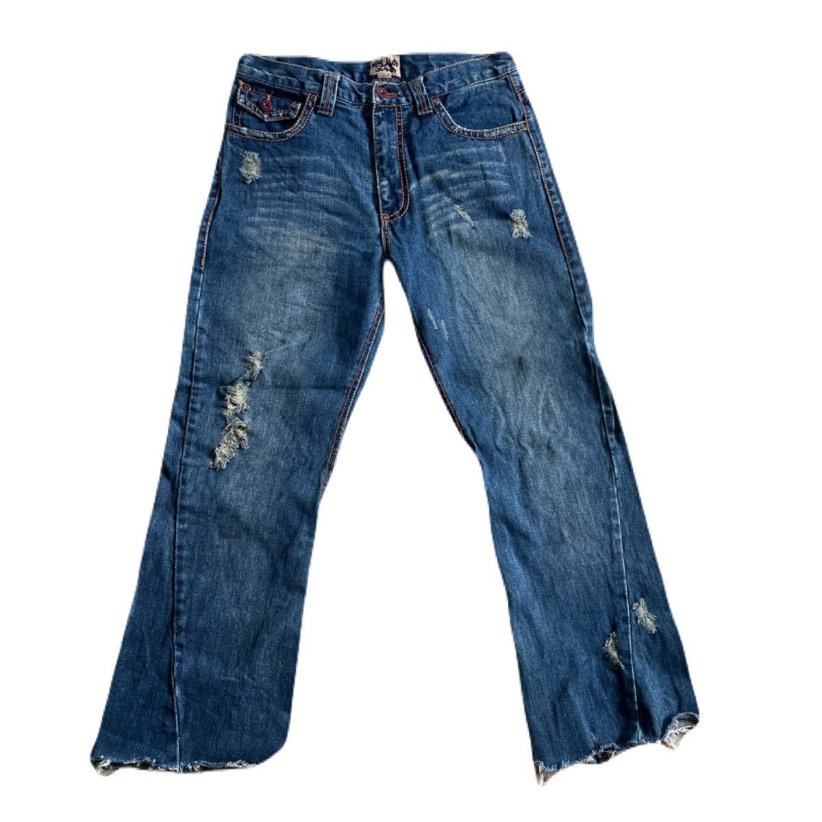 If Six Was Nine 2000s Japanese archive Vkei Flare Distressed Jeans 