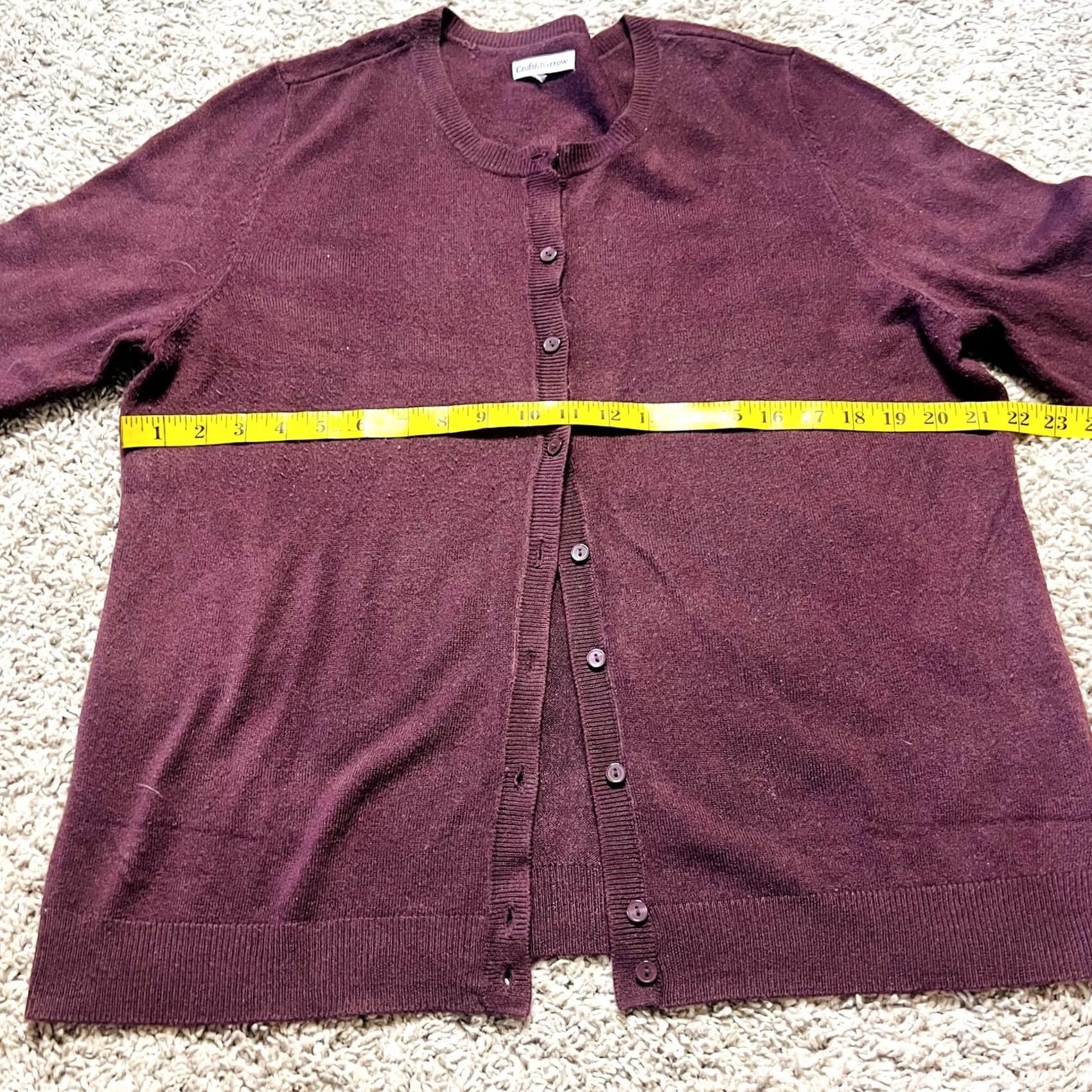 Croft & Barrow VINTAGE Croft & Barrow Long Sleeve Button Front Cardigan Sweater Outdoor Lounge Purple Size L / US 10 / IT 46 - 2 Thumbnail