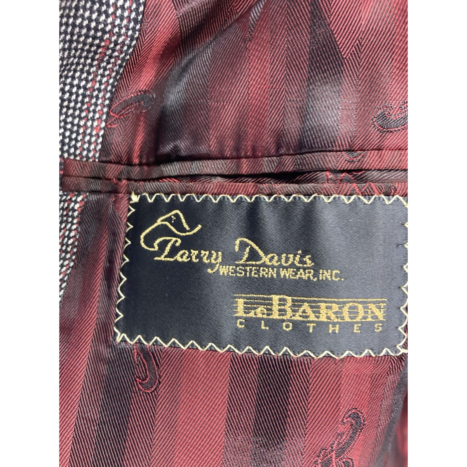 Vintage VINTAGE Larry Davis Western Blazer Sport Coat 46R Gray 2 Button Men Jacket Blazer Rodeo Cowboy Shirt Mens Size 46R - 6 Thumbnail