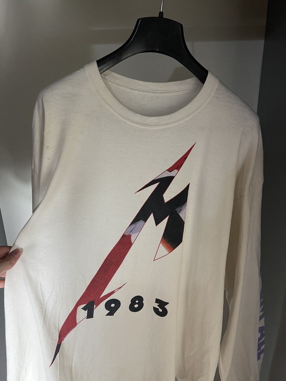 Band Tees × Vintage VERY RARE METALLICA LONG SLEEVE WORLD TOUR 1983 ROCK T-SHIRT Size US XXL / EU 58 / 5 - 4 Thumbnail