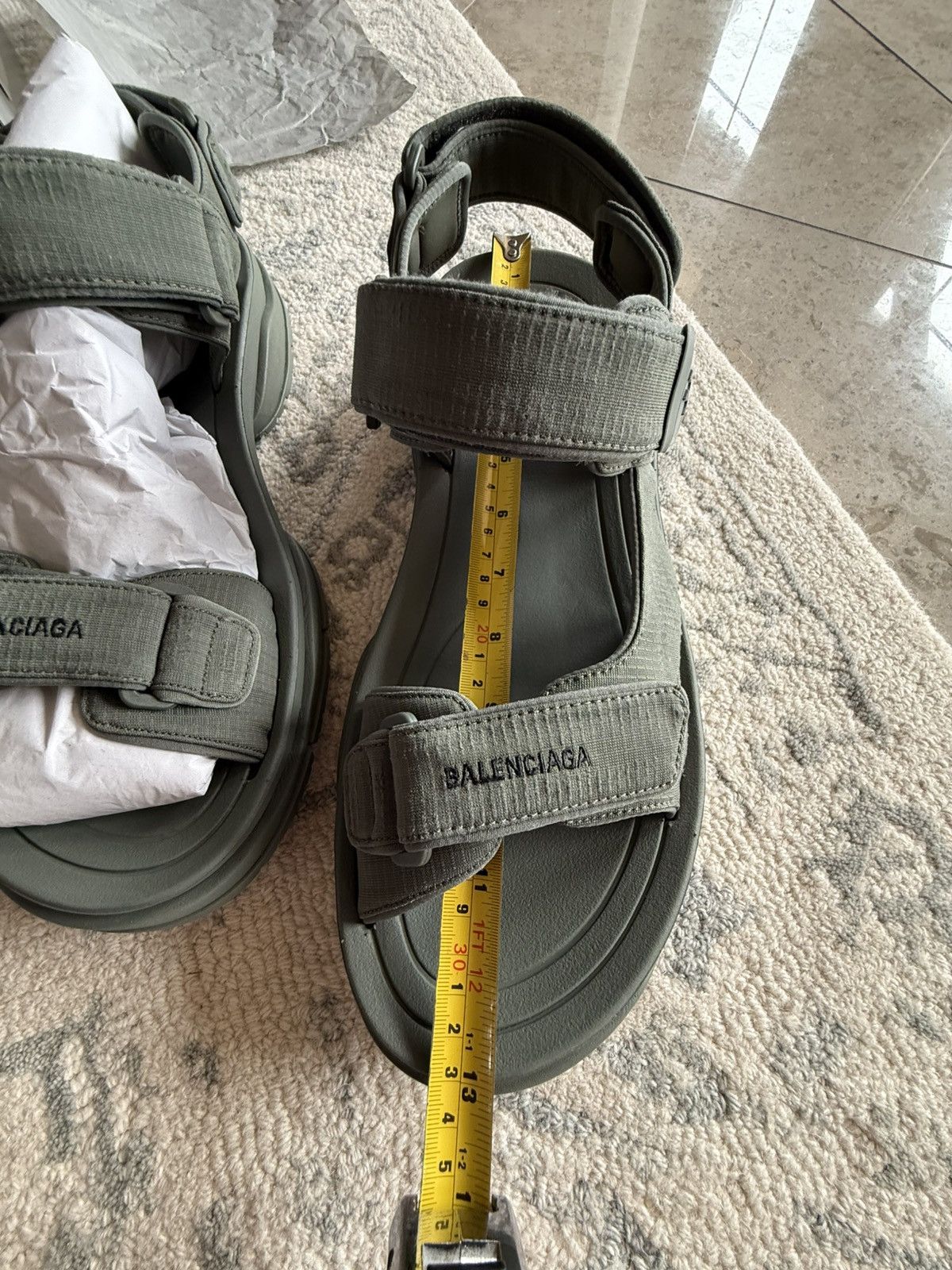 Balenciaga Balenciaga tourist sandal sneakers Demna khaki green 47 Size US 13 / EU 46 - 16 Thumbnail