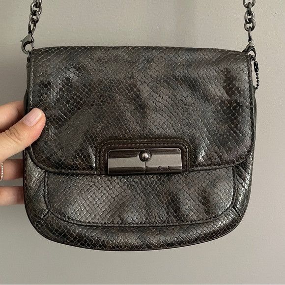 Coach Vintage Coach Gray Kristin Snakeskin Leather Crossbody Bag Size ONE SIZE - 1 Thumbnail