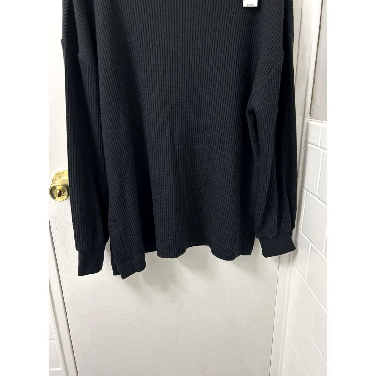 Gap Gap Womens M Black Thermal Waffle Knit Turtleneck Pullover Sweater NWT Size M / US 6-8 / IT 42-44 - 3 Thumbnail