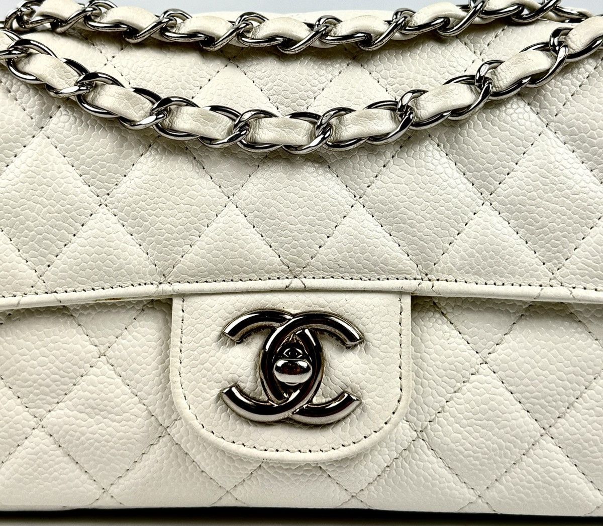 Chanel Chanel - Karl - 2008 - White - Caviar - East West - Flap Size ONE SIZE - 6 Thumbnail