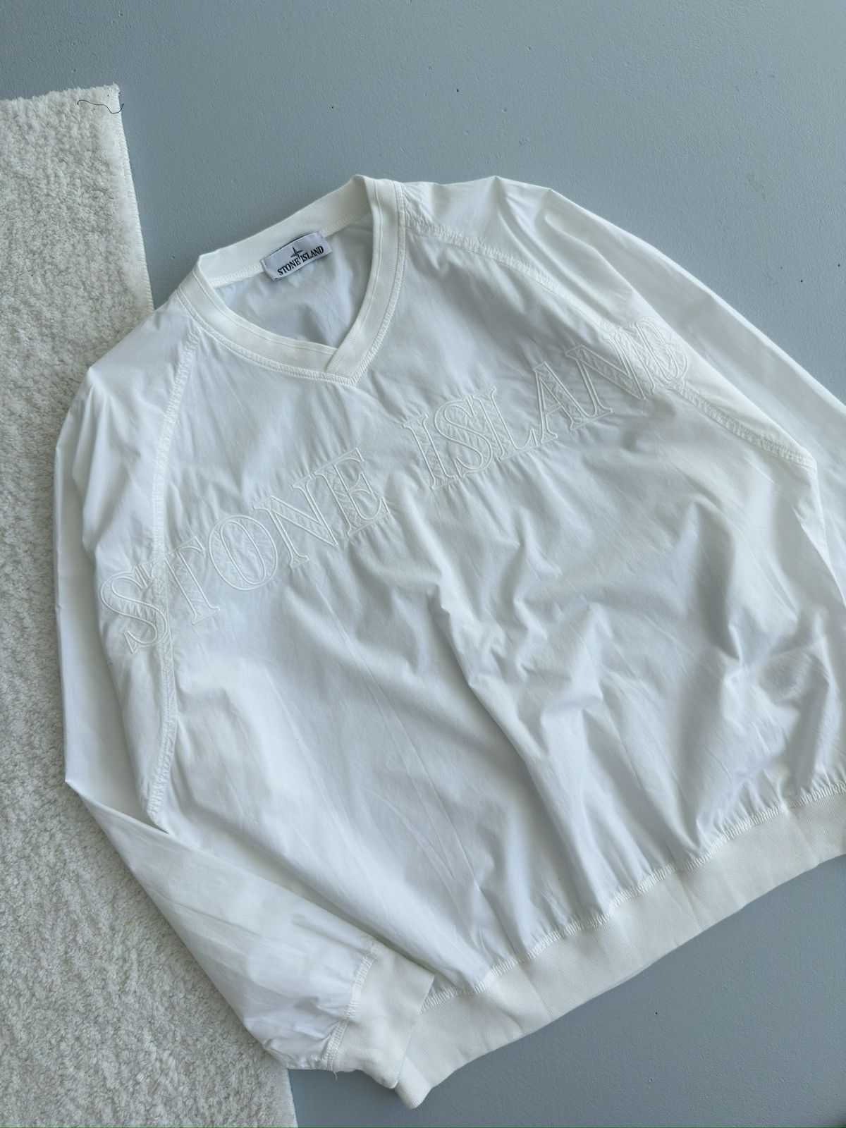 Stone Island Stone Island Embroidered Logo Oversized Sweatshirt White Size US XL / EU 56 / 4 - 5 Thumbnail