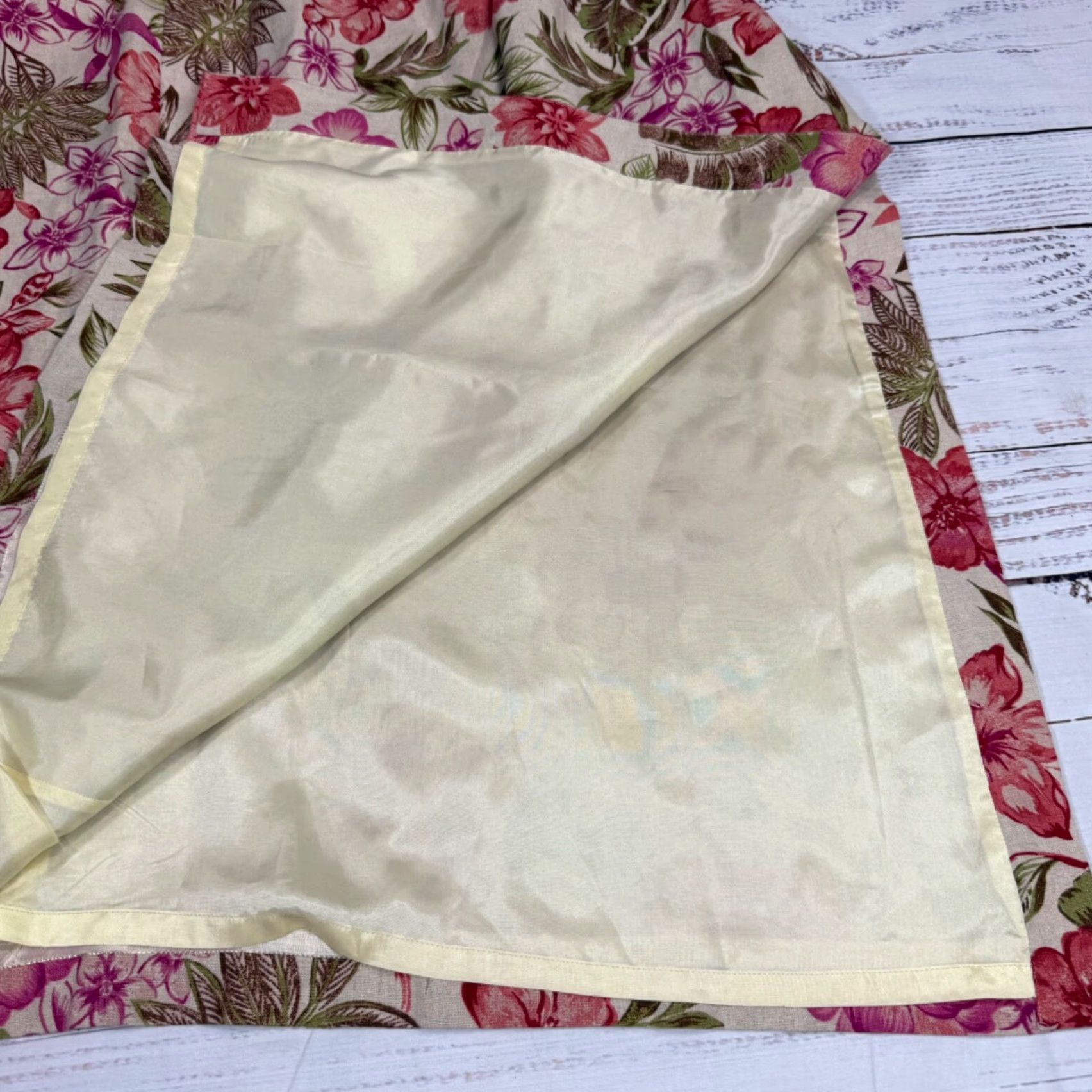 Charter Club Charter Club Skirt Maxi Linen Floral Beige Pink 14 Womens Regular Long 100% Linen Size 36" / US 14 / IT 50 - 6 Thumbnail