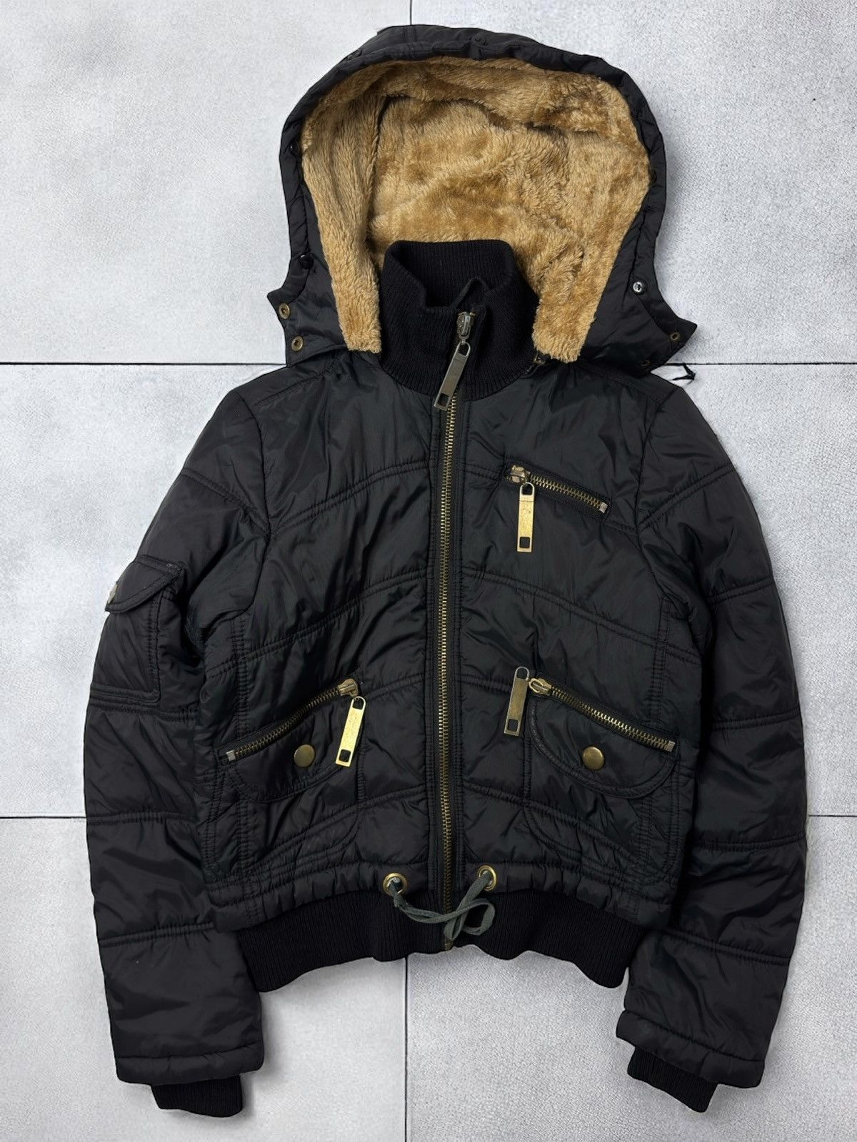 Vintage avant garde down jacket fur swag y2k if6was9 l.g.b.