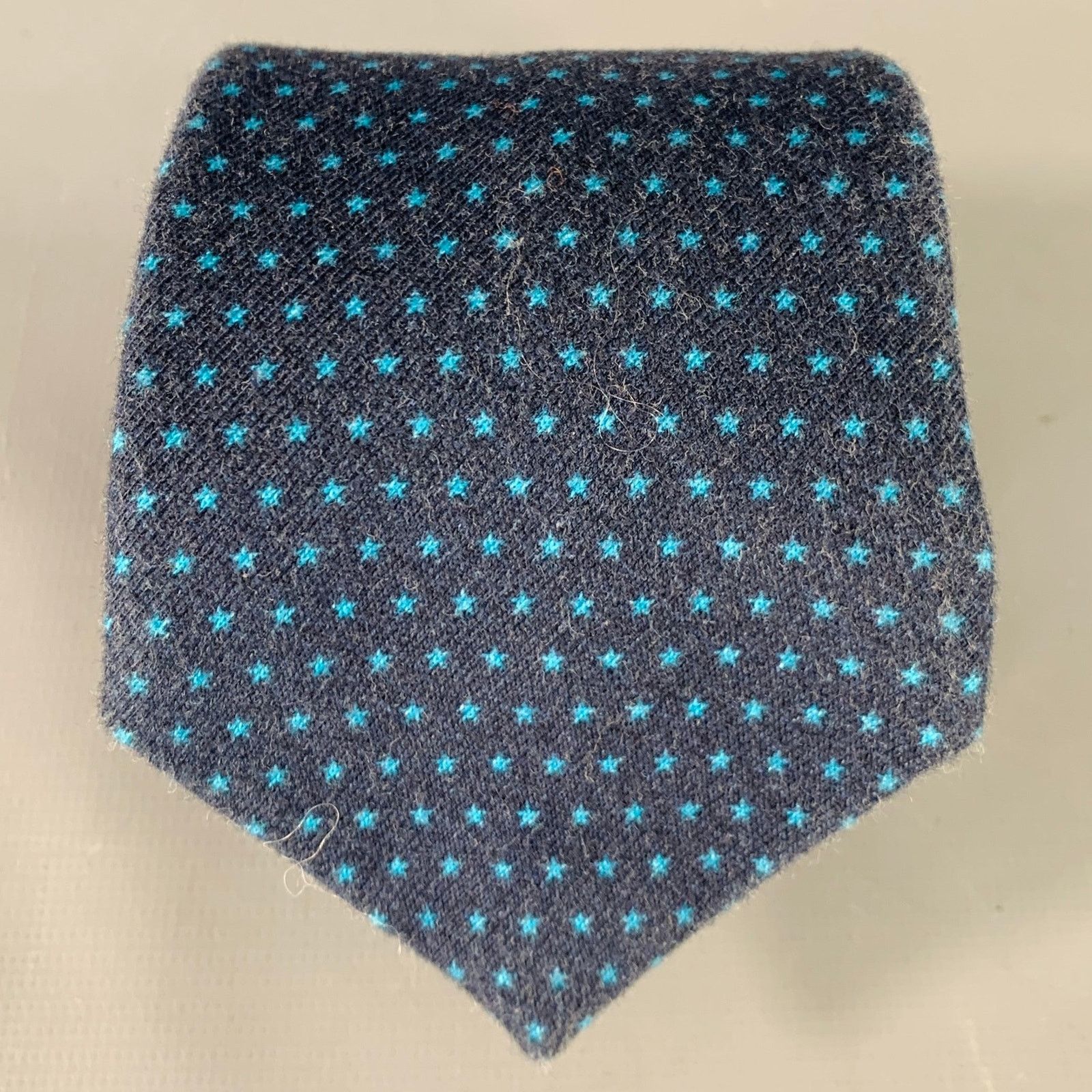 Adam Kimmel ADAM KIMMEL Navy Stars Cotton Skinny Tie Size ONE SIZE - 1 Thumbnail