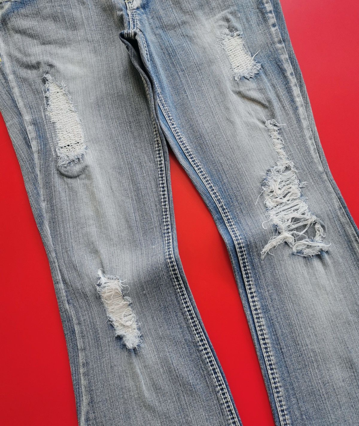 American Essentials Mudd Distressed Bootcut y2k Jeans Size 33" - 3 Thumbnail