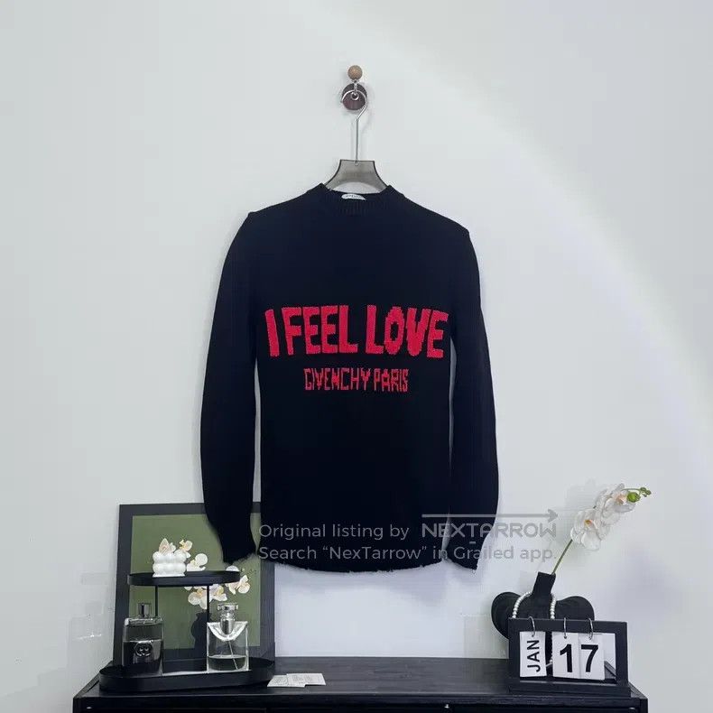 Givenchy Givenchy Black Distressed Logo Destroyed Knit Sweater Size US XS / EU 42 / 0 - 1 Thumbnail