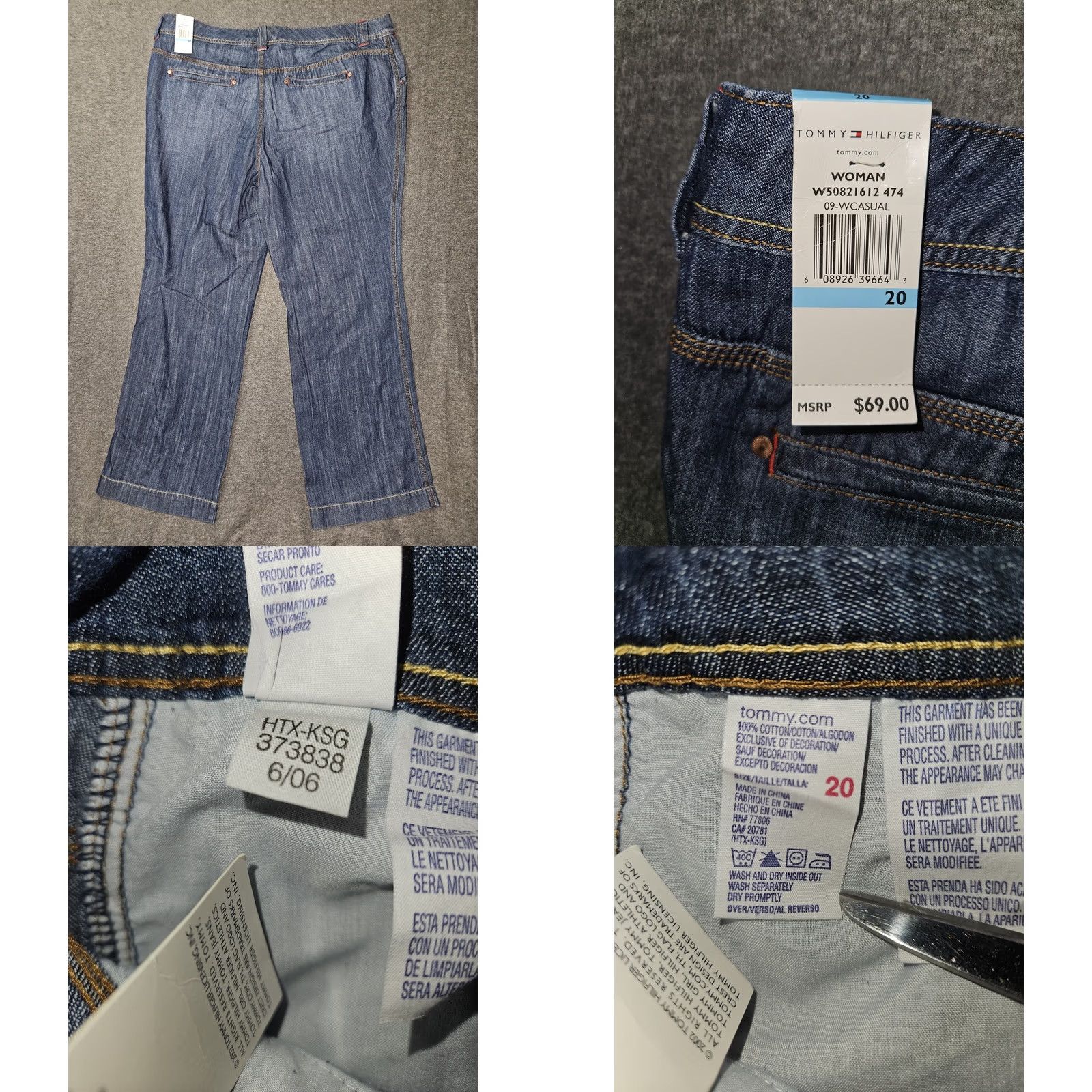 Tommy Hilfiger VINTAGE: No. Tommy Hilfiger Jeans Womens 20 Blue Denim Straight Leg Casual Pants NWT Size 42" / US 20 - 8 Thumbnail