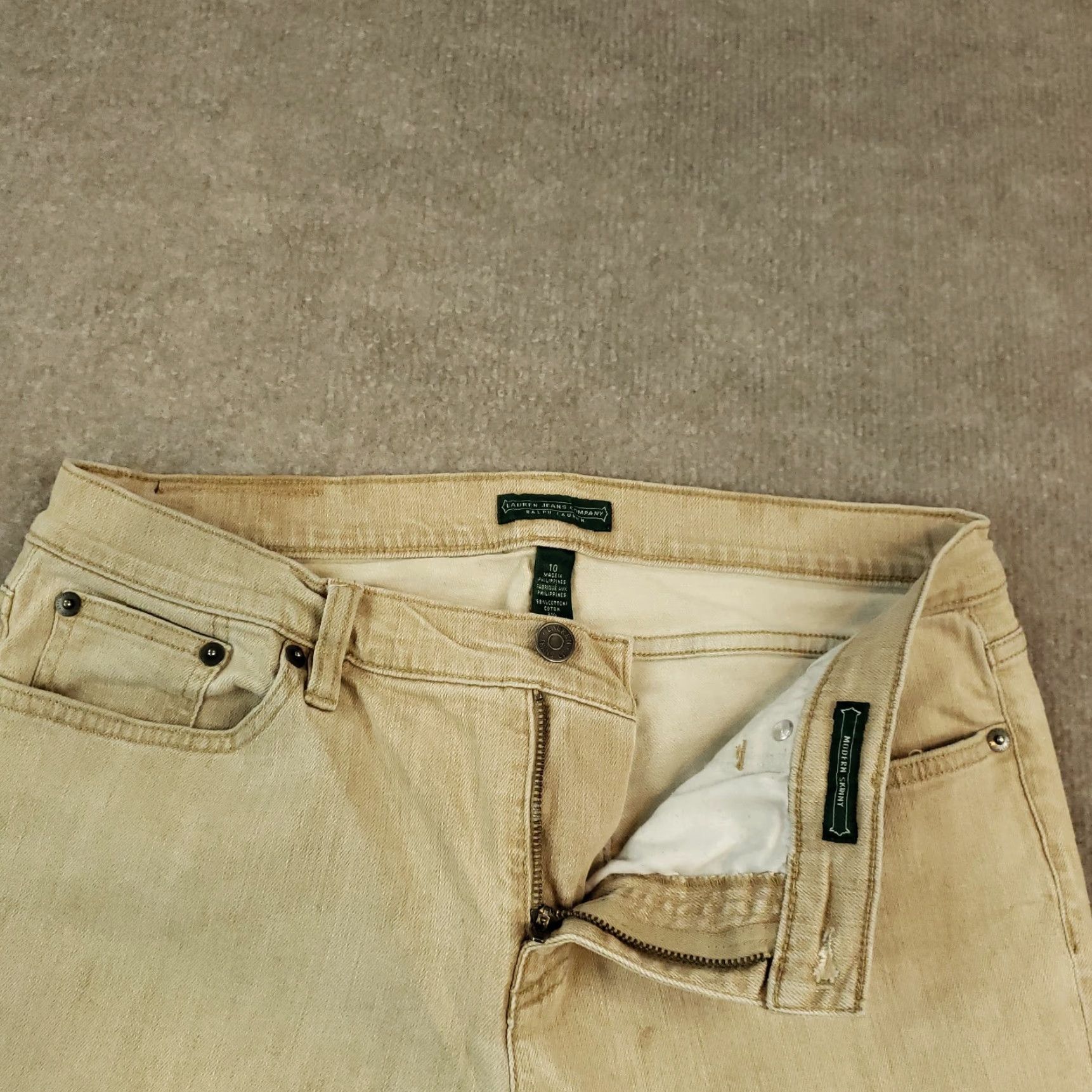 Polo Ralph Lauren Polo Ralph Lauren Womens Mid Rise Skinny Jeans Brown Stretch Size 10 (30x28) Size 32" / US 10 / IT 46 - 6 Thumbnail