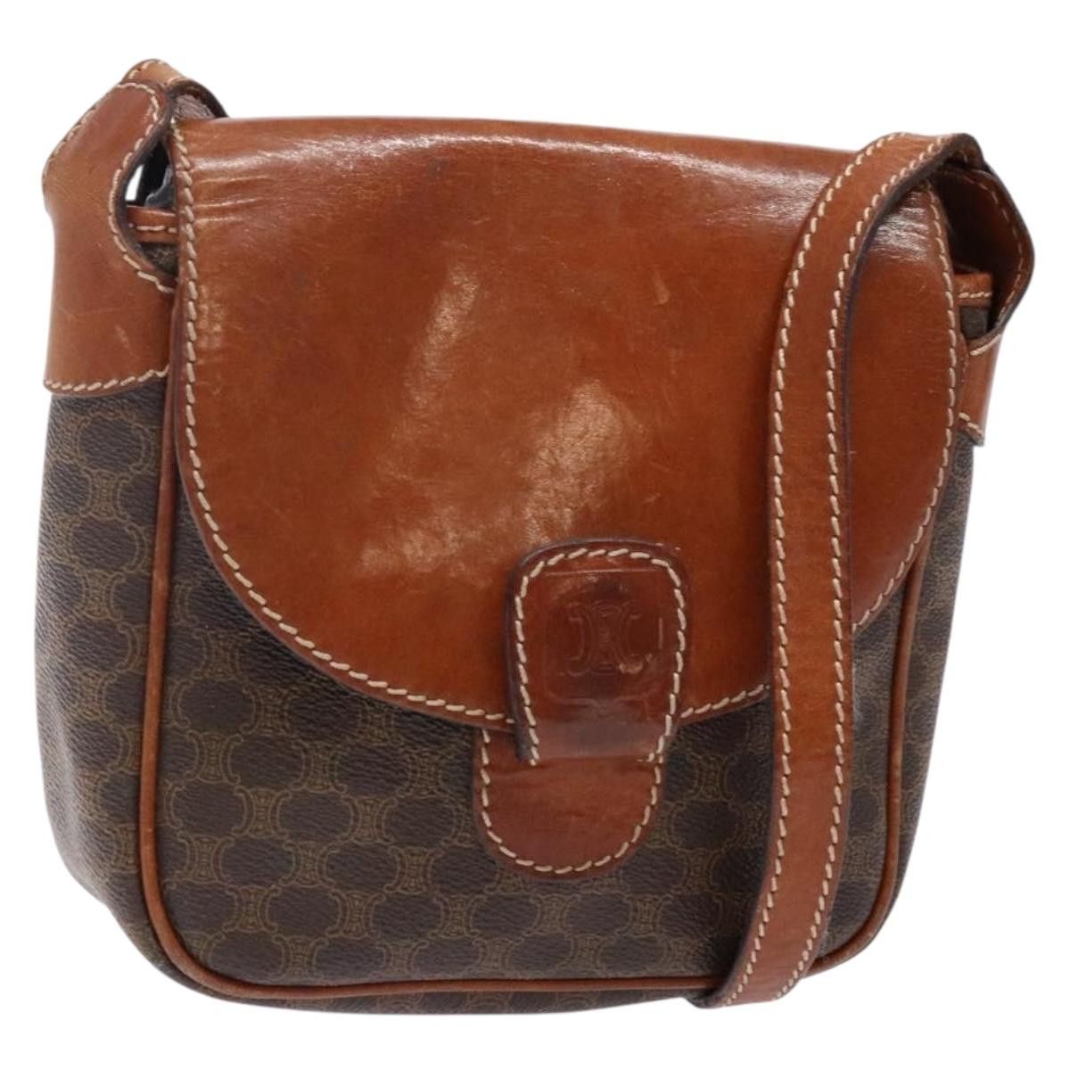 Celine CELINE Macadam Canvas Shoulder Bag Pvc Leather Brown Gold Size ONE SIZE - 1 Thumbnail
