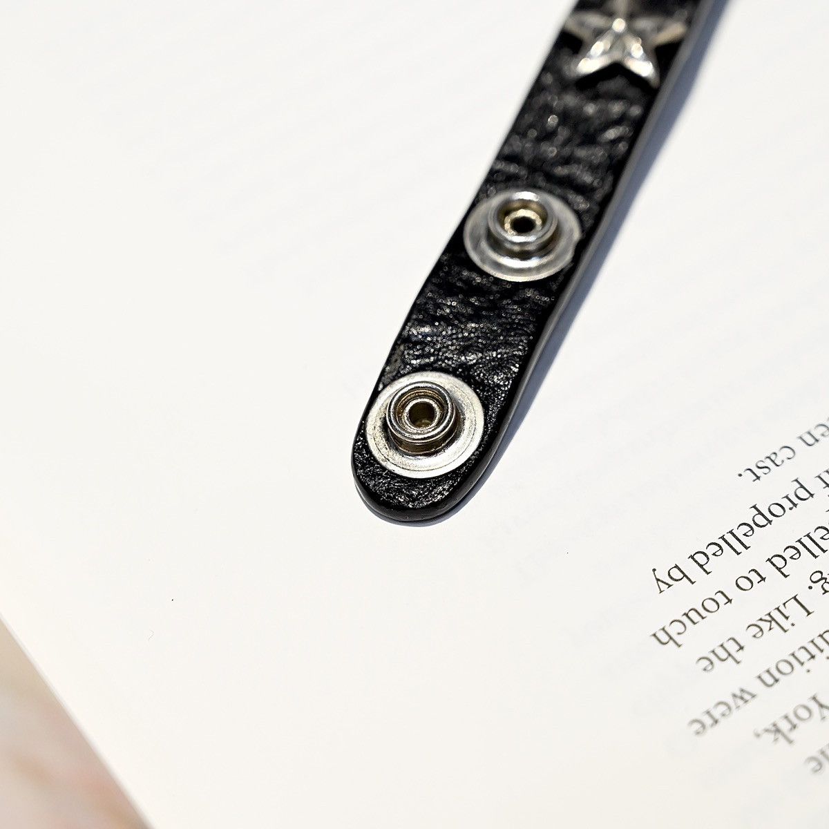 Chrome Hearts CHROME HEARTS 2 BTTN / 2 SNAP STAR SILVER BRACELET BLACK Size ONE SIZE - 6 Thumbnail