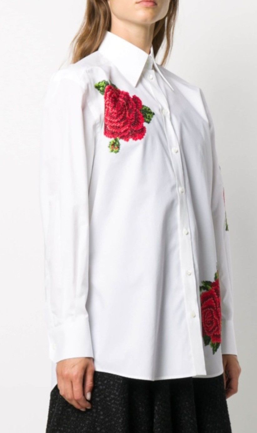 Dolce & Gabbana Dolce & Gabbana Floral Embroidered Silk Blend Women's Shirt Size S / US 4 / IT 40 - 2 Thumbnail