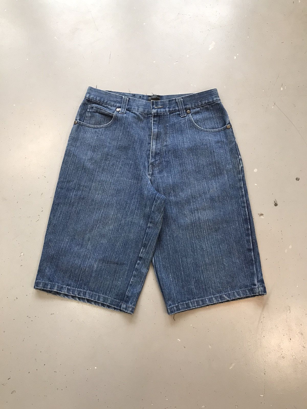 Vintage Vintage raw blue crazy patterns printed denim jort Size US 34 / EU 50 - 2 Thumbnail