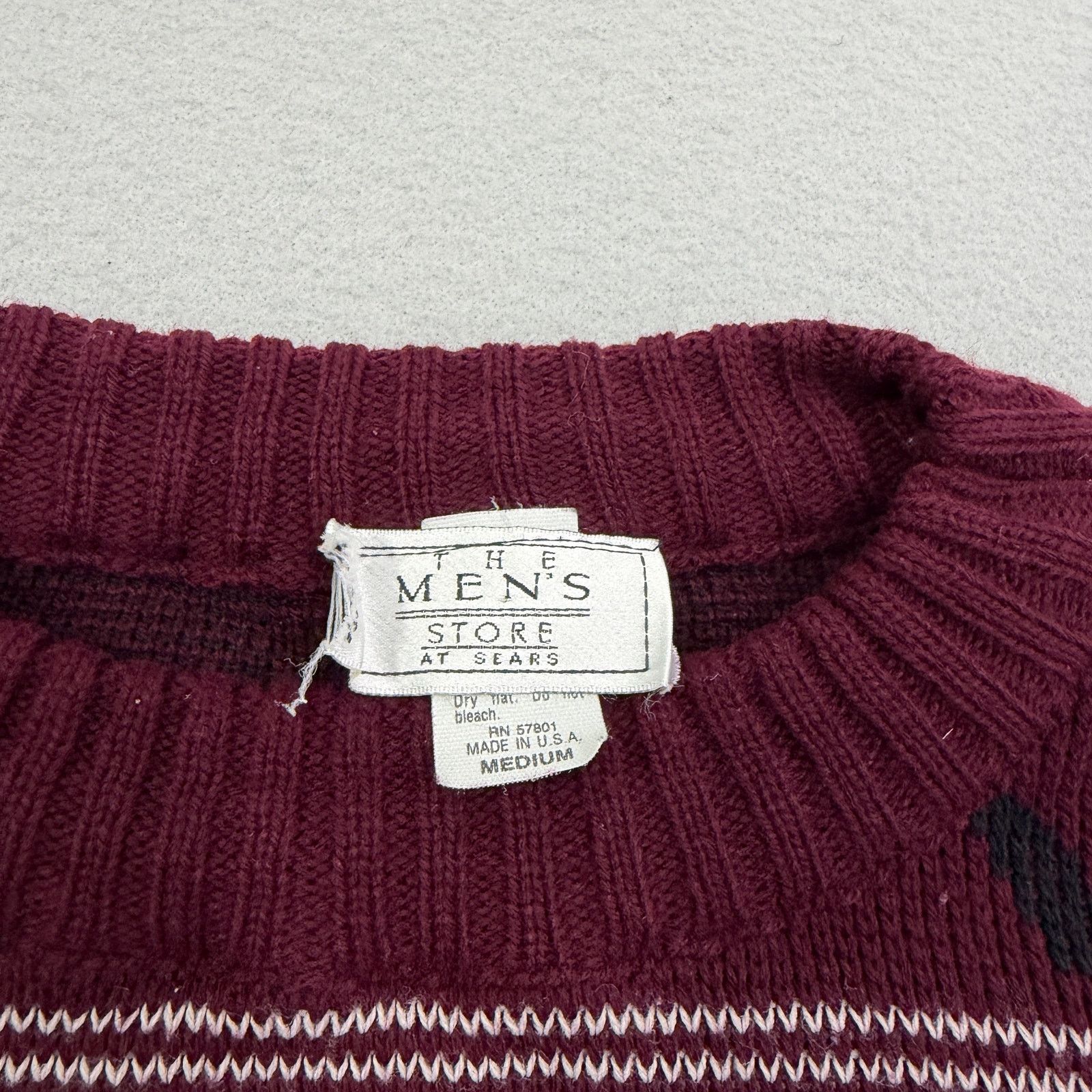 Vintage Vintage Sears Sweater Men's Medium Red Geometric Knit 90s Size US M / EU 48-50 / 2 - 4 Thumbnail
