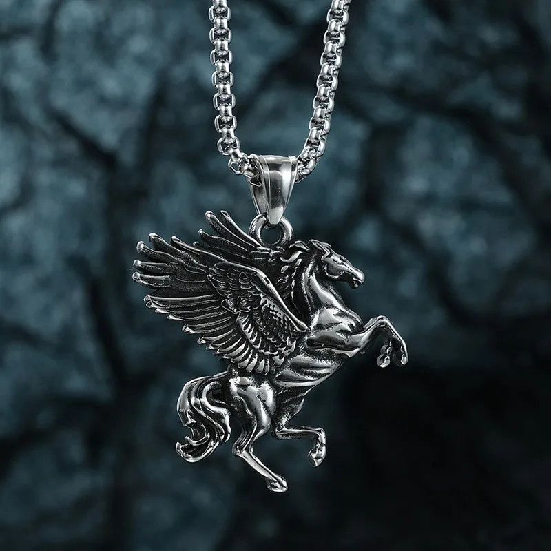 Jewelry Gothic Pegasus Fly Horse Wings Necklaces Size ONE SIZE - 5 Thumbnail