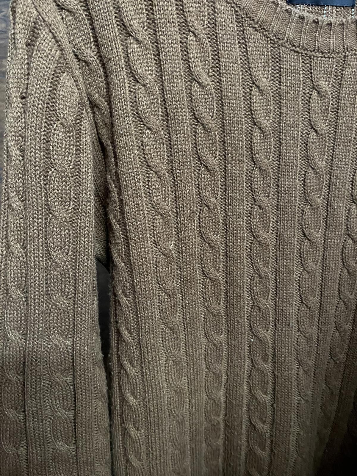 Designer Meteor Cable Knit Sweater Women's - Brown Sweater -L Size XS / US 0-2 / IT 36-38 - 3 Thumbnail