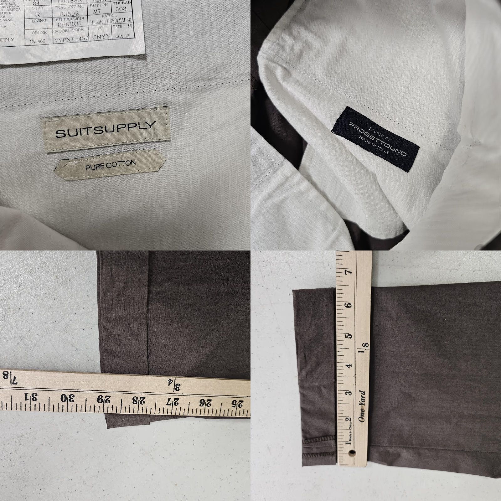 Suitsupply Suitsupply Blake Chino Pants Mens 34x29 Brown Cotton Flat Front Tapered Dress Casual Pants Size US 34 / EU 50 - 8 Thumbnail