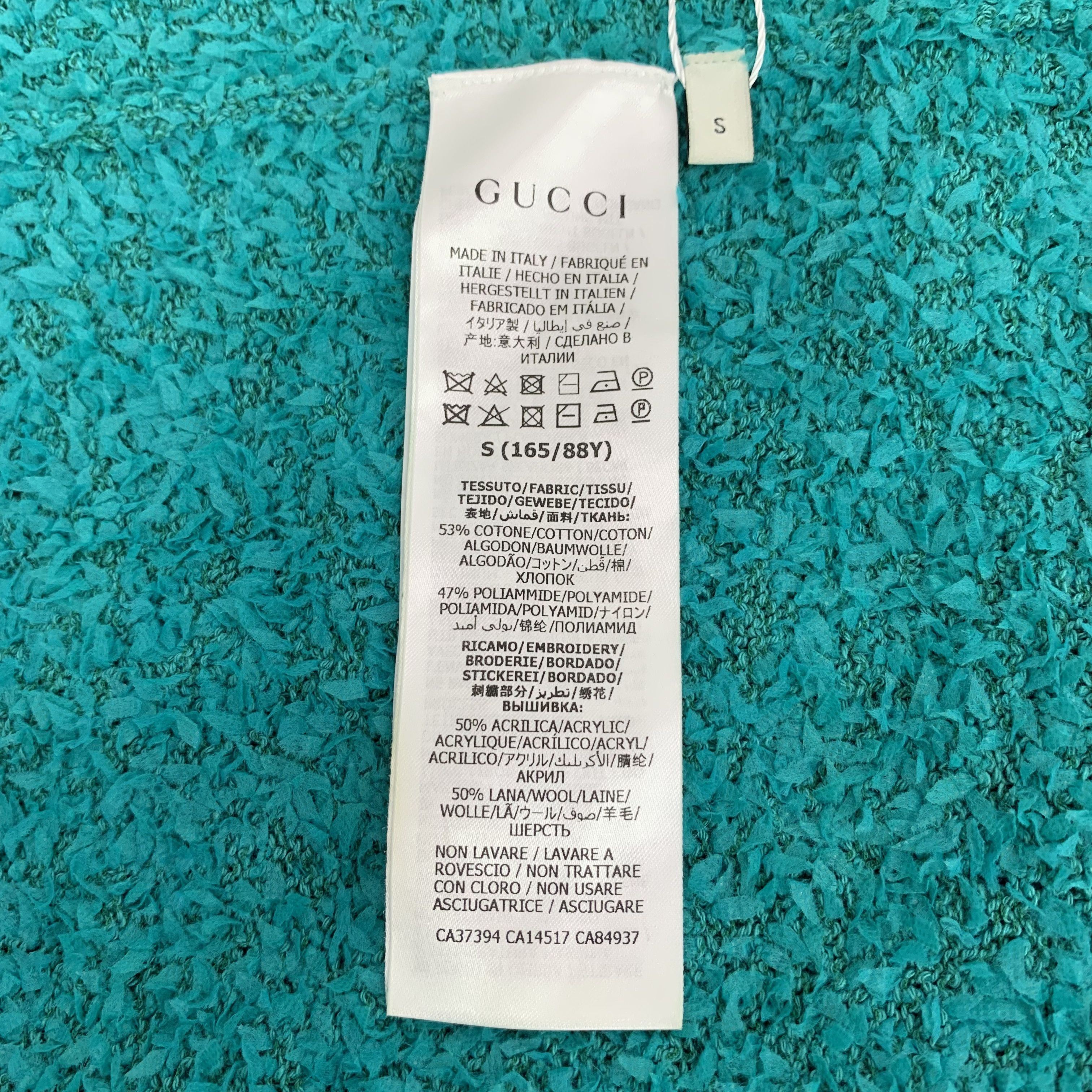 Gucci Gucci Blue Tweed-Knit Crew Neck Short-Sleeve Top (Size S) Size S / US 4 / IT 40 - 3 Thumbnail