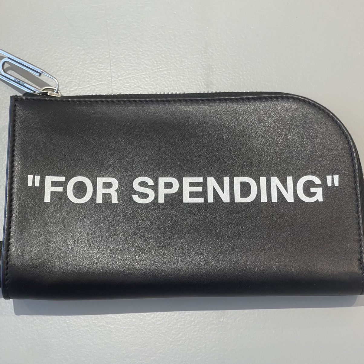 Off-White OFF WHITE Leather Quote Zip Pouch Size ONE SIZE - 2 Thumbnail