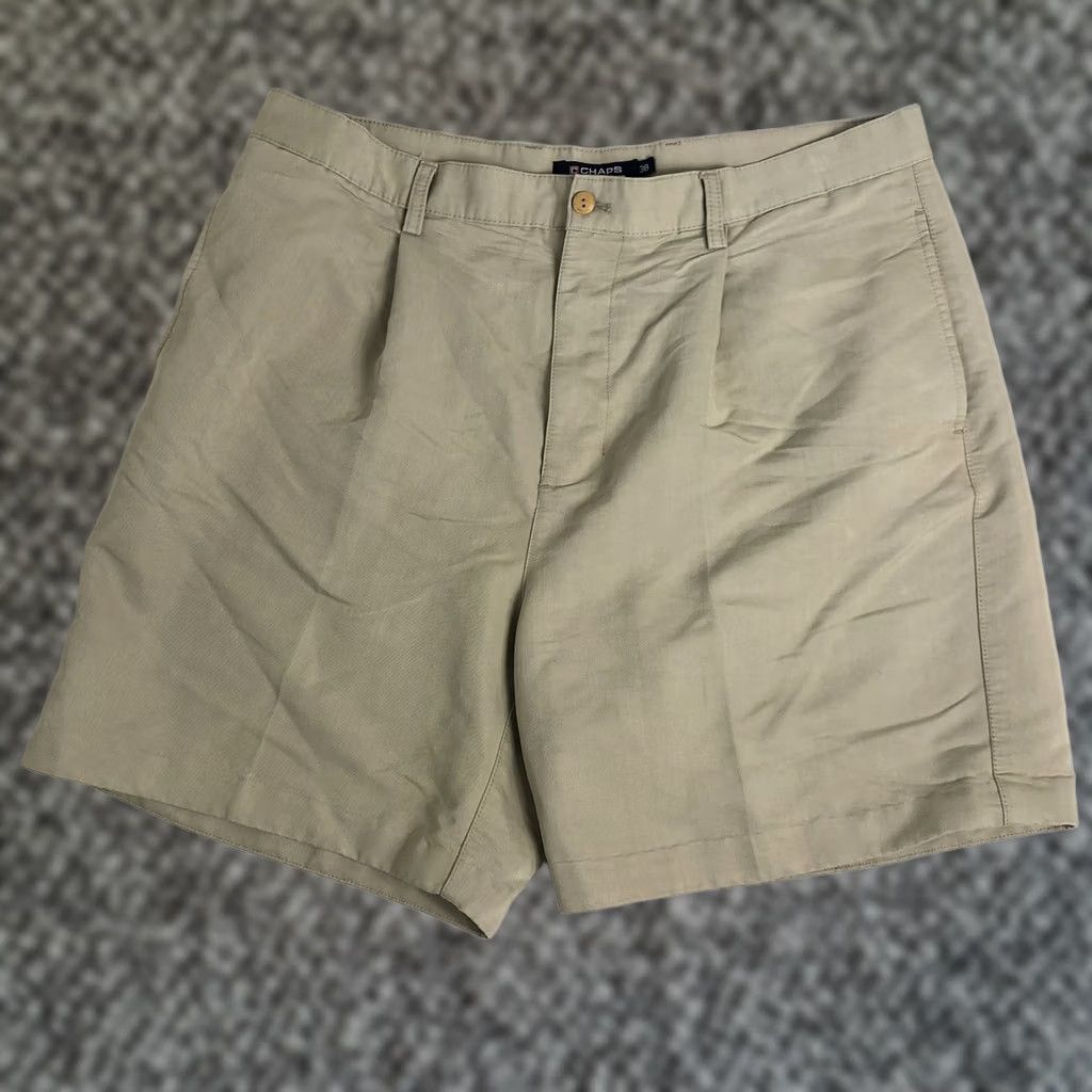 Chaps Chaps Golf Shorts Men 38 Beige Khaki Pleated 8 Inseam Regular Chino Summer Continental Zip Casual Shirt? Size US 38 / EU 54 - 1 Thumbnail
