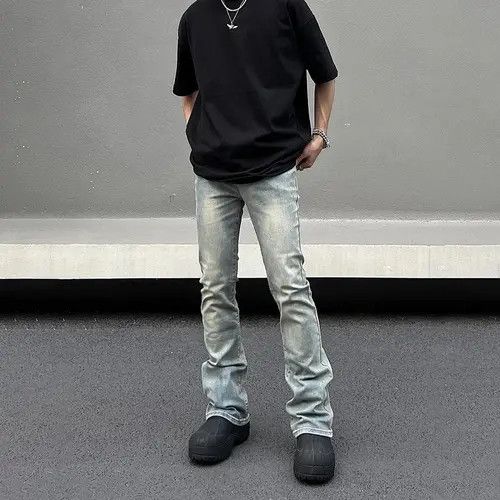 Japanese Brand Skinny Jeans Plain Vintage Flared Trousers Y2k Pockets y2k Size US 30 / EU 46 - 3 Thumbnail