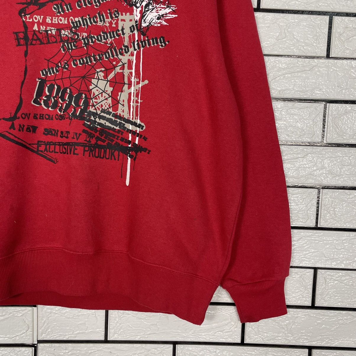 Japanese Brand Seculity Big Print Red Sweatshirt Size US M / EU 48-50 / 2 - 4 Thumbnail