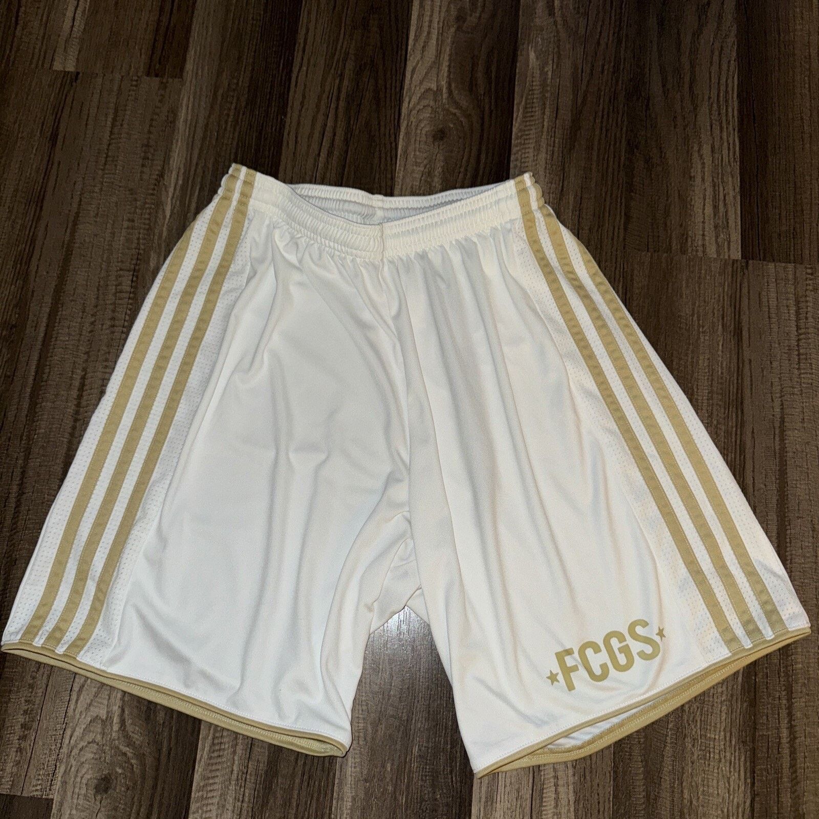 Adidas Women’s Adidas Soccer Shorts White And Gold Small Size 22 Size 22" - 1 Thumbnail
