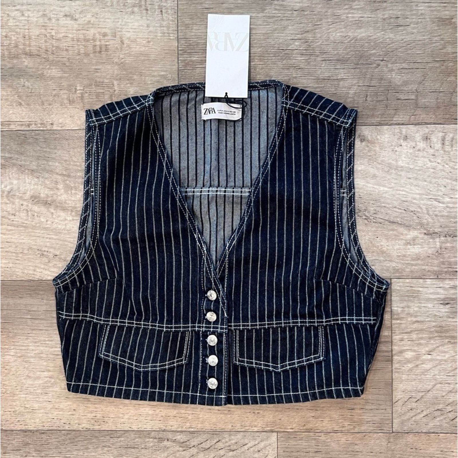 Zara ZARA Striped Cropped Vest NWT Size M / US 6-8 / IT 42-44 - 19 Thumbnail