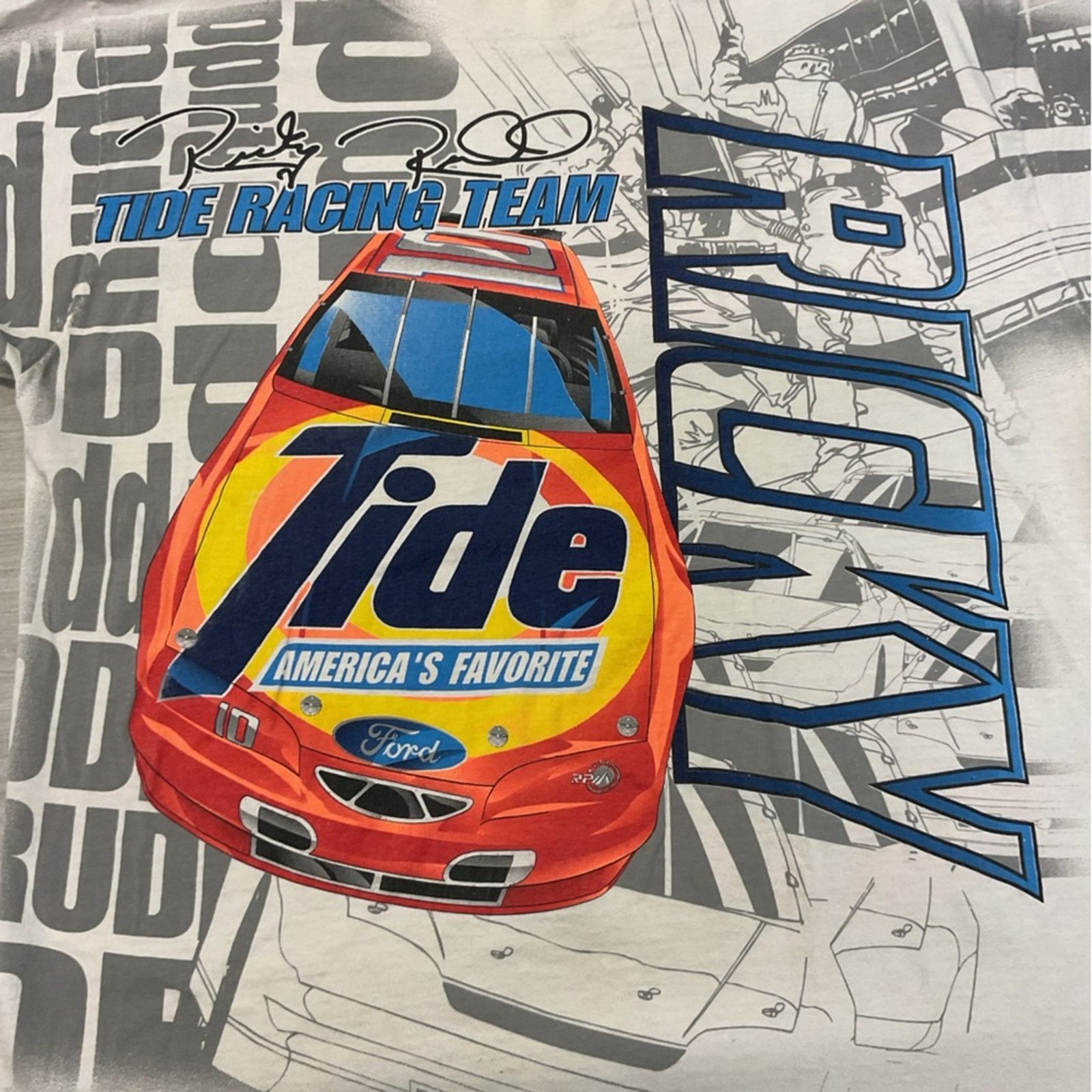 Tultex Vintage Tultex 90s NASCAR Full Print Graphic T-Shirt Size US XL / EU 56 / 4 - 5 Thumbnail