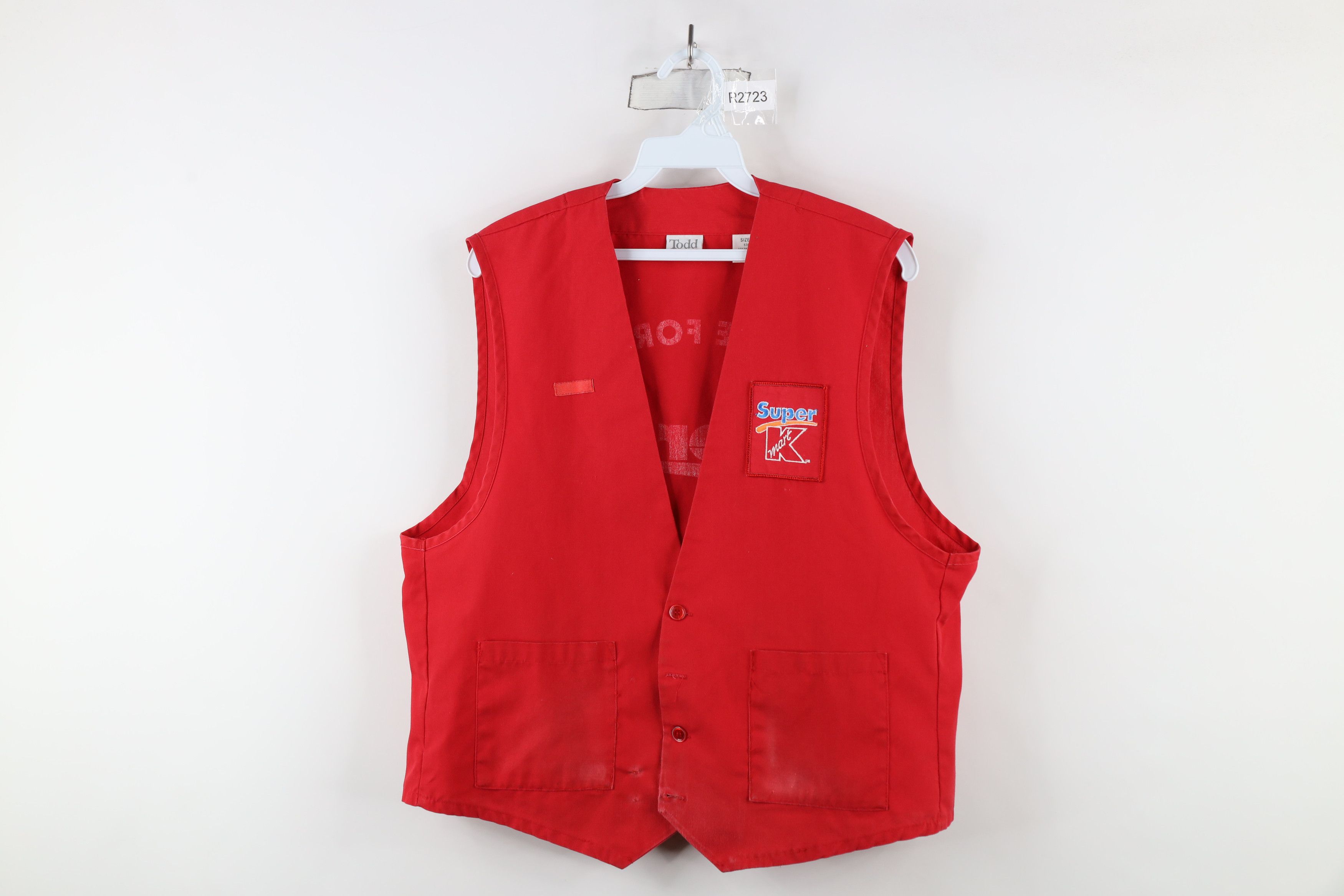 Vintage Vintage 90s Streetwear Super K Mart Center Greeter Vest Red Size US L / EU 52-54 / 3 - 1 Thumbnail