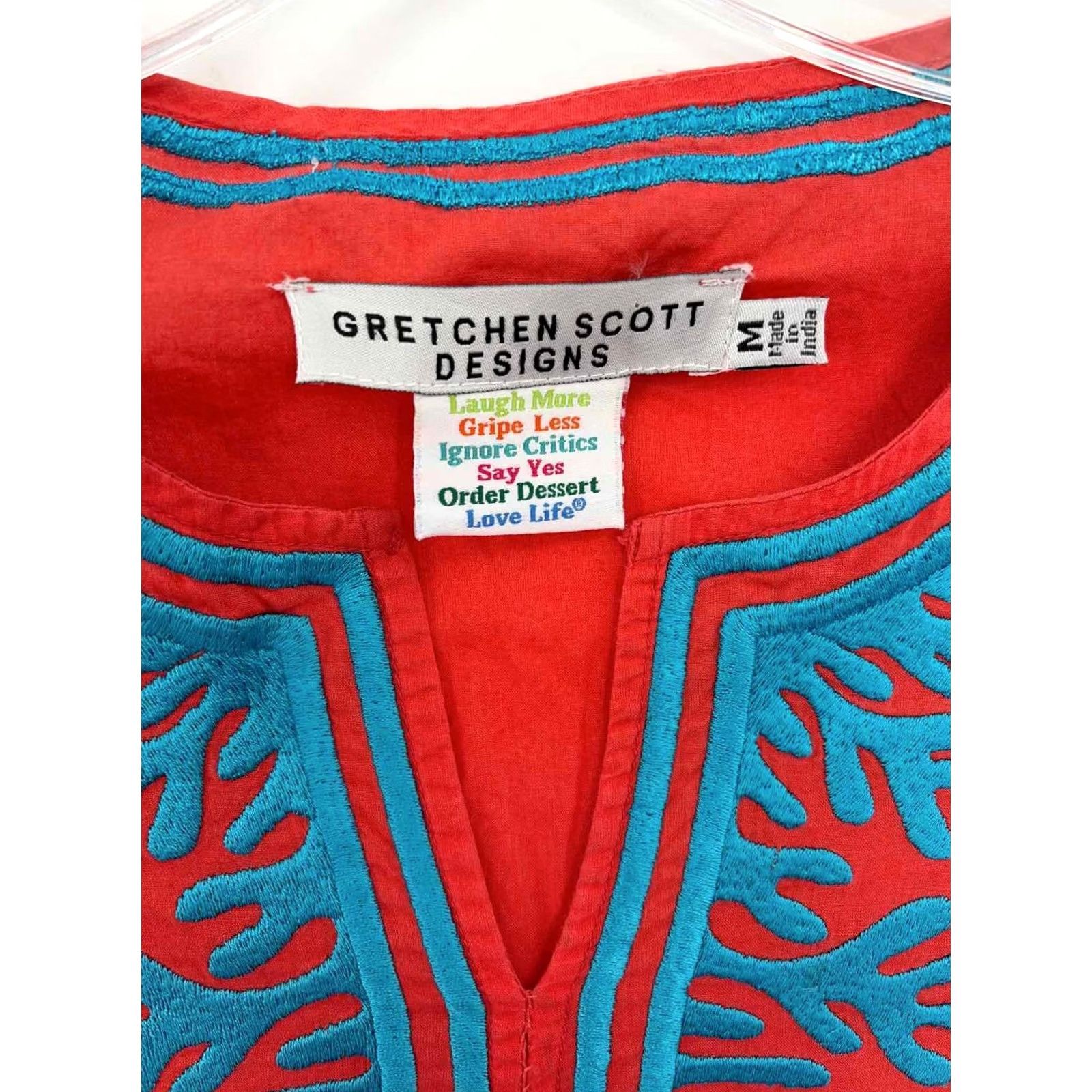Vintage Pre-Owned Gretchen Scott Orange Tunic Blouse Medium Size M / US 6-8 / IT 42-44 - 3 Thumbnail