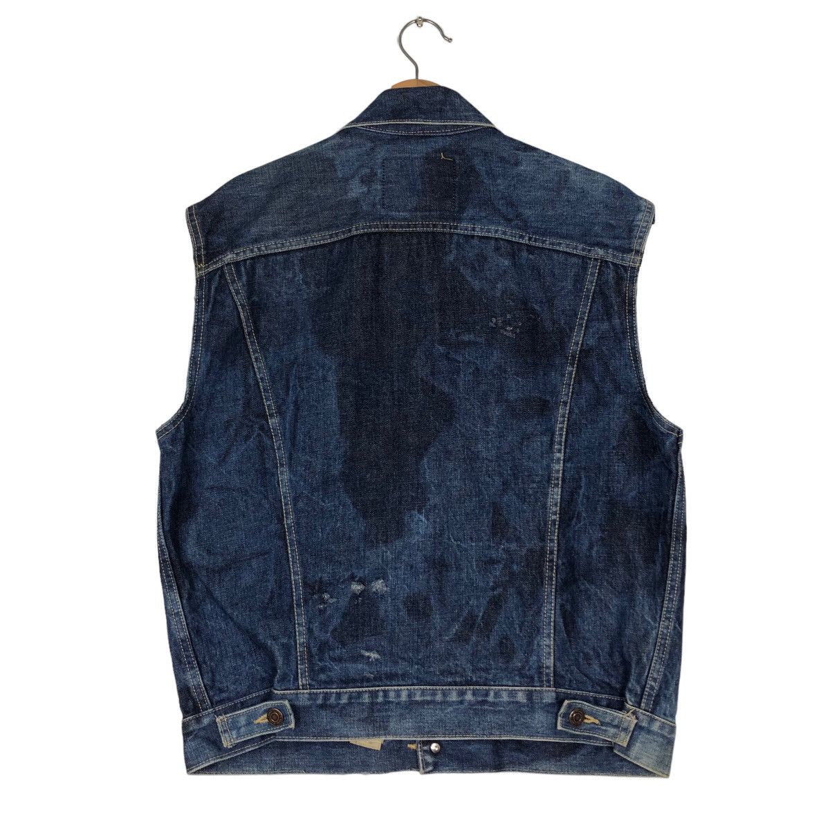 Japanese Brand 🔥Vintage Denim Tank Top Trucker Cafe Racer RSM Issey Miyake Size US M / EU 48-50 / 2 - 8 Thumbnail