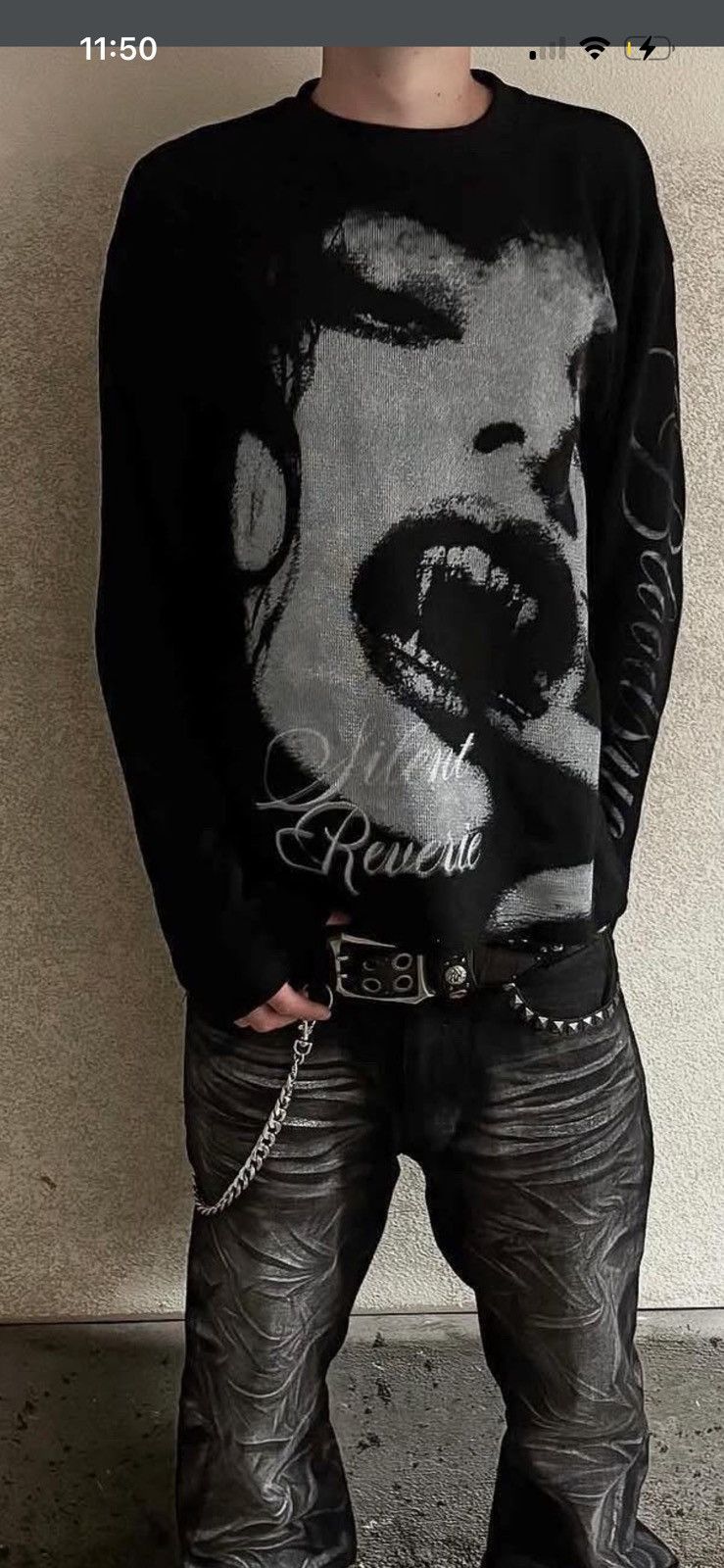 Droland Miller Black vampire thermal with cursive sleeve Size US XL / EU 56 / 4 - 3 Thumbnail