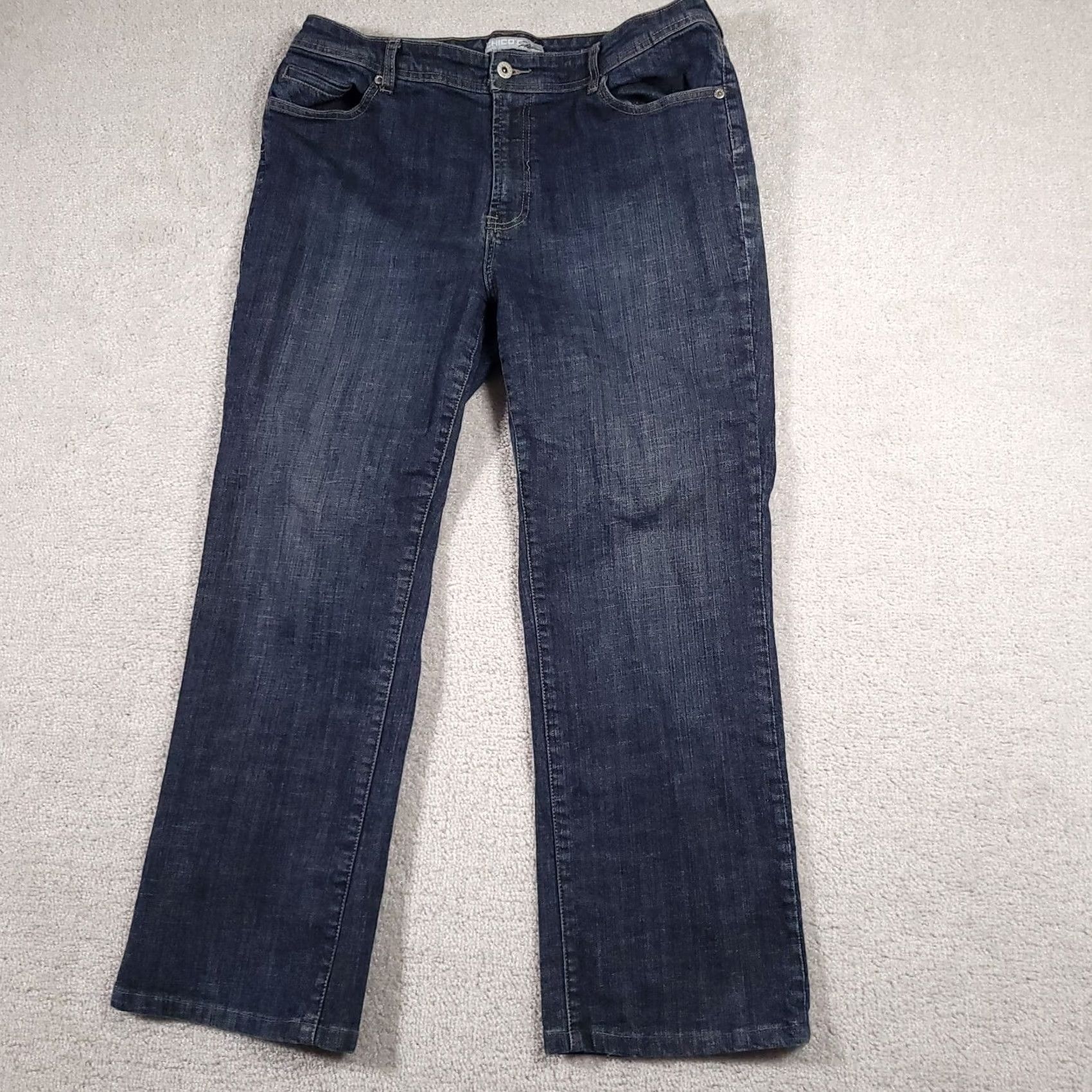 Vintage Chico'S Platinum Jeans Womens 2 US Large 14 Mid-Rise Denim 34X27 Straight Leg - Vintage - Blue Size 24" / US 00 / IT 34 - 2 Thumbnail