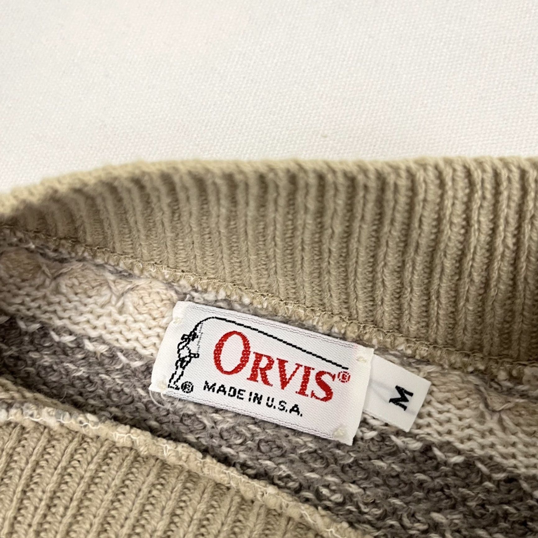 Orvis VINTAGE Orvis Sweater Adult Medium Brown Stripe Knit Earth Tone Granola Girl USA 90s Size M / US 6-8 / IT 42-44 - 2 Thumbnail