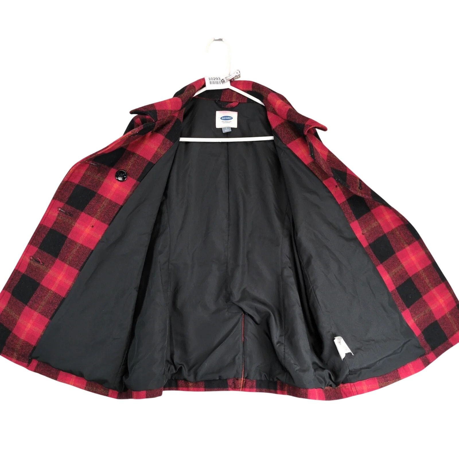 Old Navy Old Navy Wool Blend Buffalo Plaid Coat Women Double Breasted Size L / US 10 / IT 46 - 2 Thumbnail