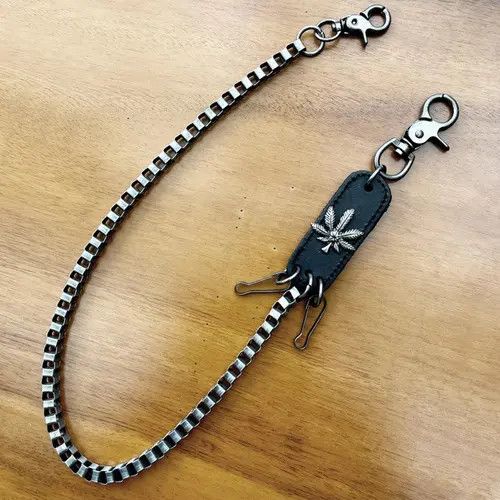 Jewelry 437Leaf Leather Patch Wallet Chain, Pants Chain Size ONE SIZE - 2 Thumbnail