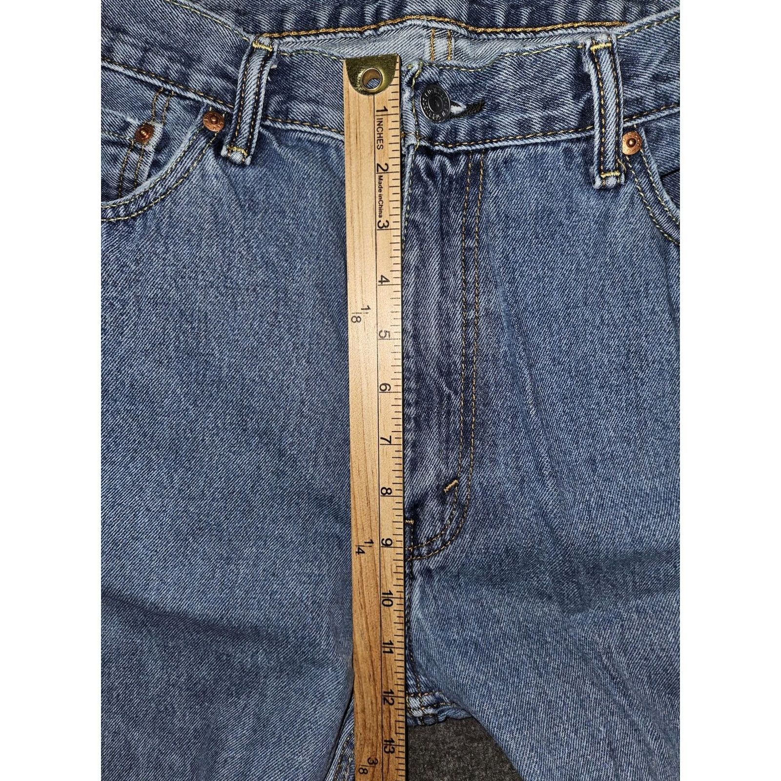 Levi's Levis 505 Jeans Mens 38x34 Blue Denim Straight Distressed Vintage Style Grunge 90s Jeans Mens Size US 38 / EU 54 - 4 Thumbnail
