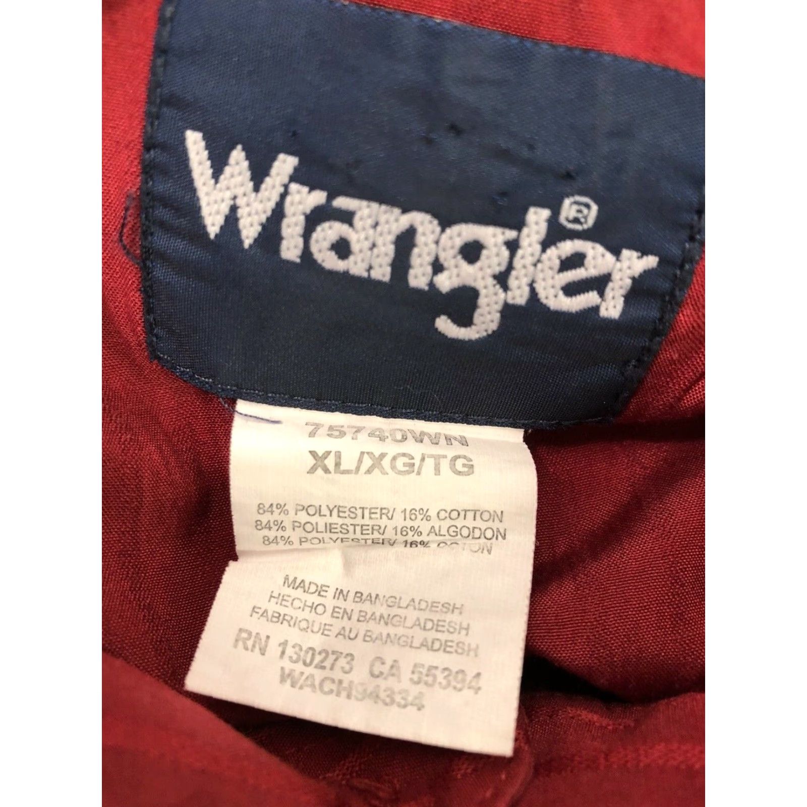 Wrangler WRANGLER Red Stripe Cowboy Western RED SNAP Rockabilly XL Shirt Mens Size US XL / EU 56 / 4 - 6 Thumbnail